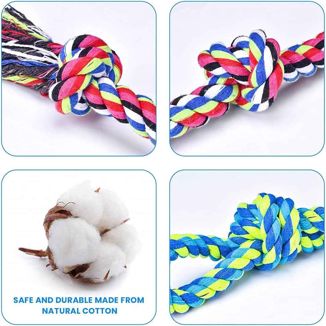 Feeko Heavy Duty Dog Rope Toys for Large Breed Aggressive Chewers, 2 Pack Indestructible Teeth Cleaning Tug of War Toy