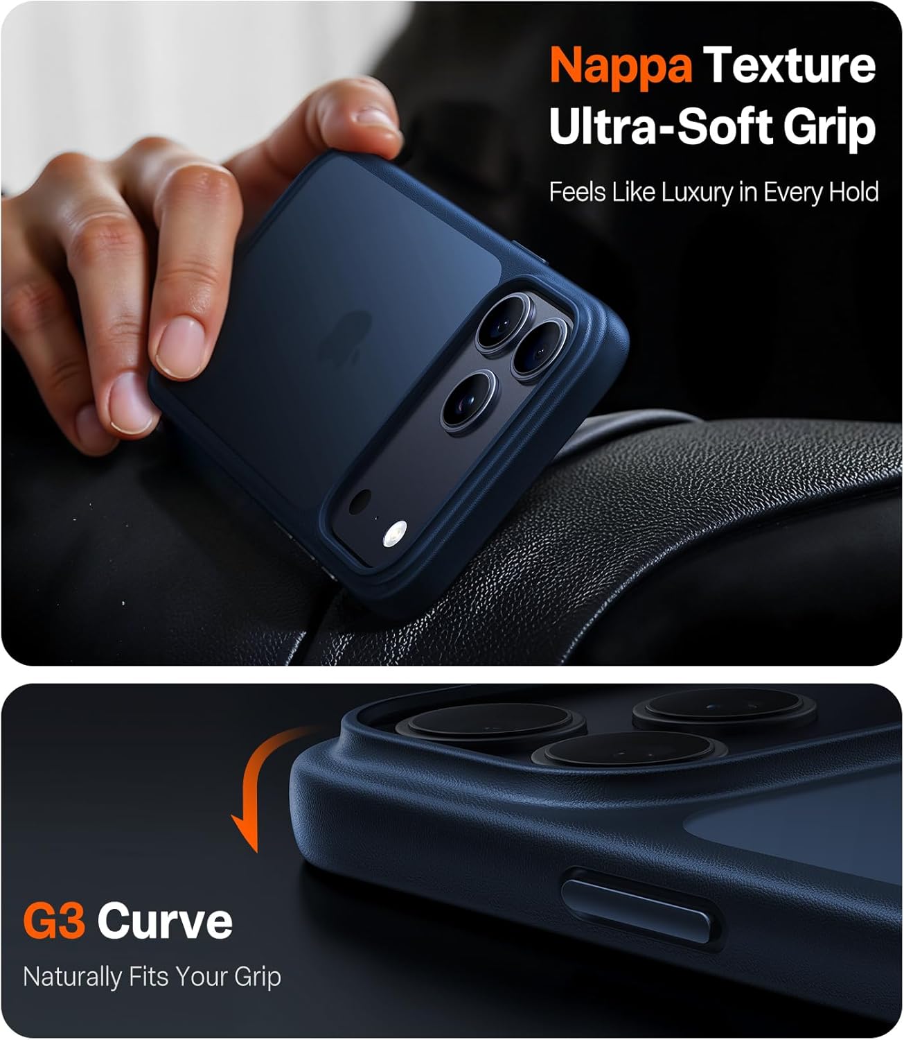 TORRAS for iPhone 17 Pro Case, Beyond Military-Grade Protection, Camera Control Button, DIY Buttons, Translucent Matte Slim Thin Shockproof Hard Back Anti-Scratch case for iPhone 17 Pro, Deep Blue - Rayz Mart