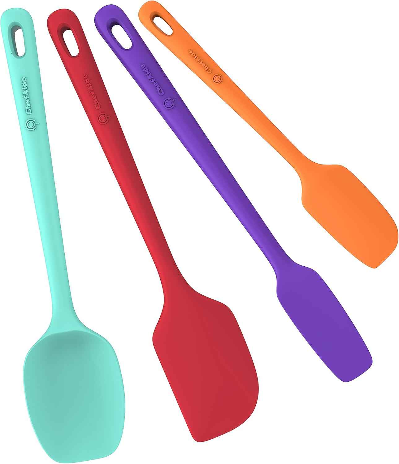 5 Pieces Silicone Spatula Set, Food Grade Rubber Spatula, Upgrade Strong Handle with Ergonomic Grip, Heat Resistant Up to 600°F for Nonstick Cookware, Cooking