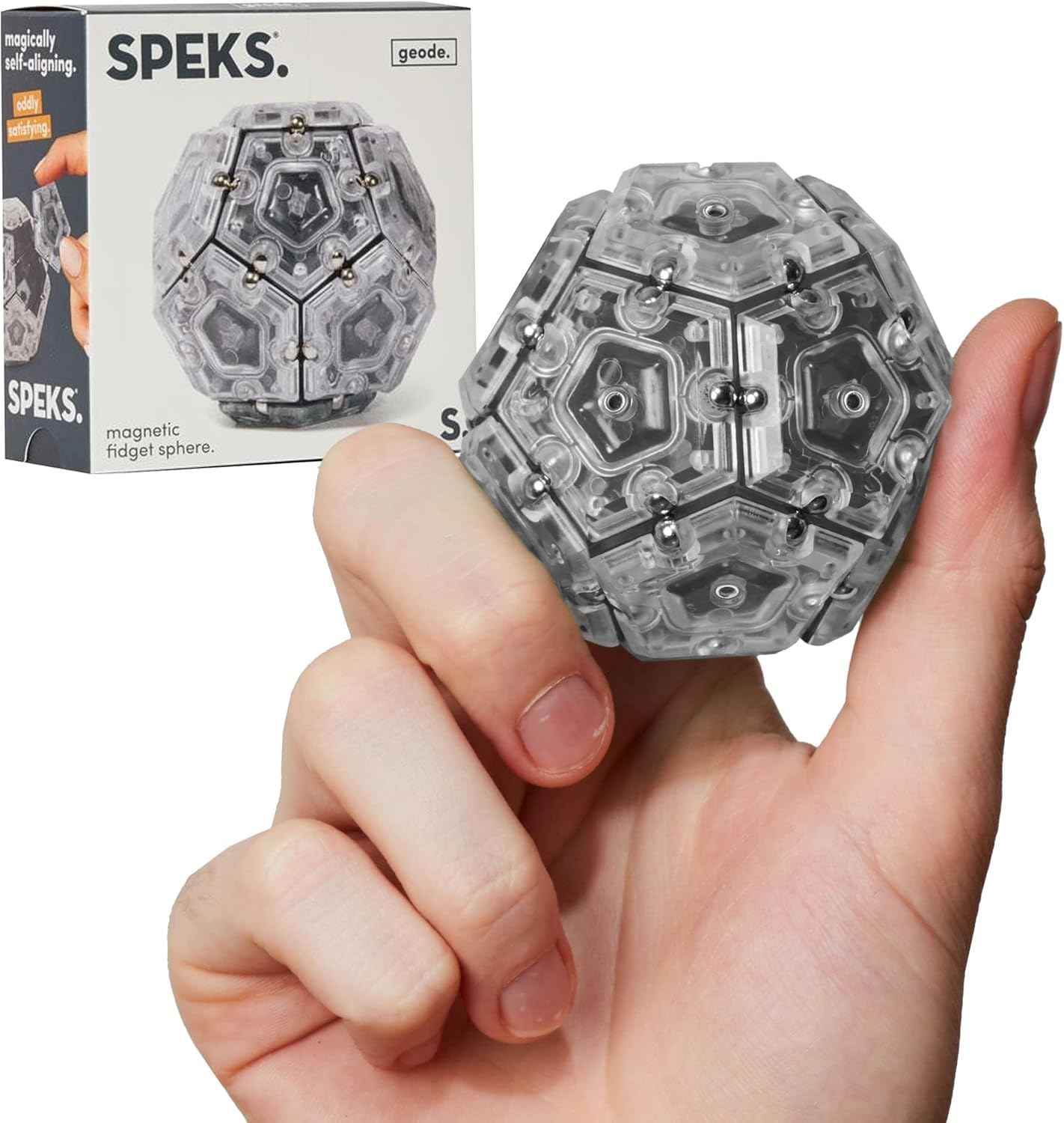 Speks Geode Magnetic Fidget Toy | Sensory Desk Toy for Adults & Teens 14+ | Stress Relief Gift | Sphere, Cool
