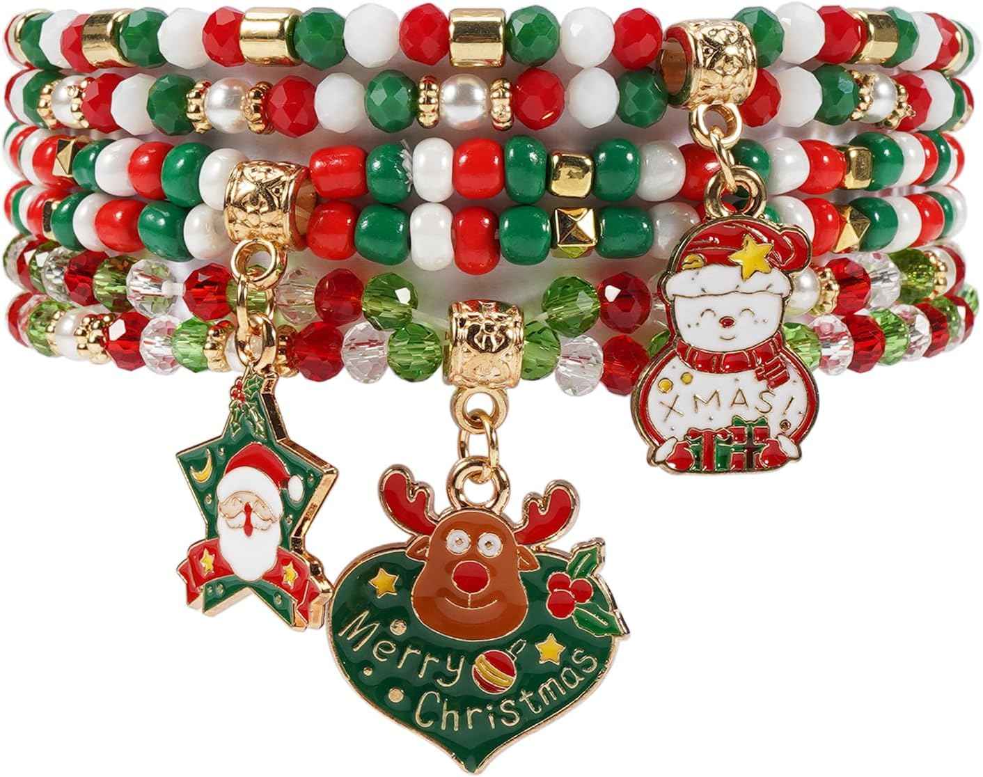 Twinfree Bohemian Bracelets for Women Stretch Multilayer Colorful Beads Bracelet with Charm Jewelry