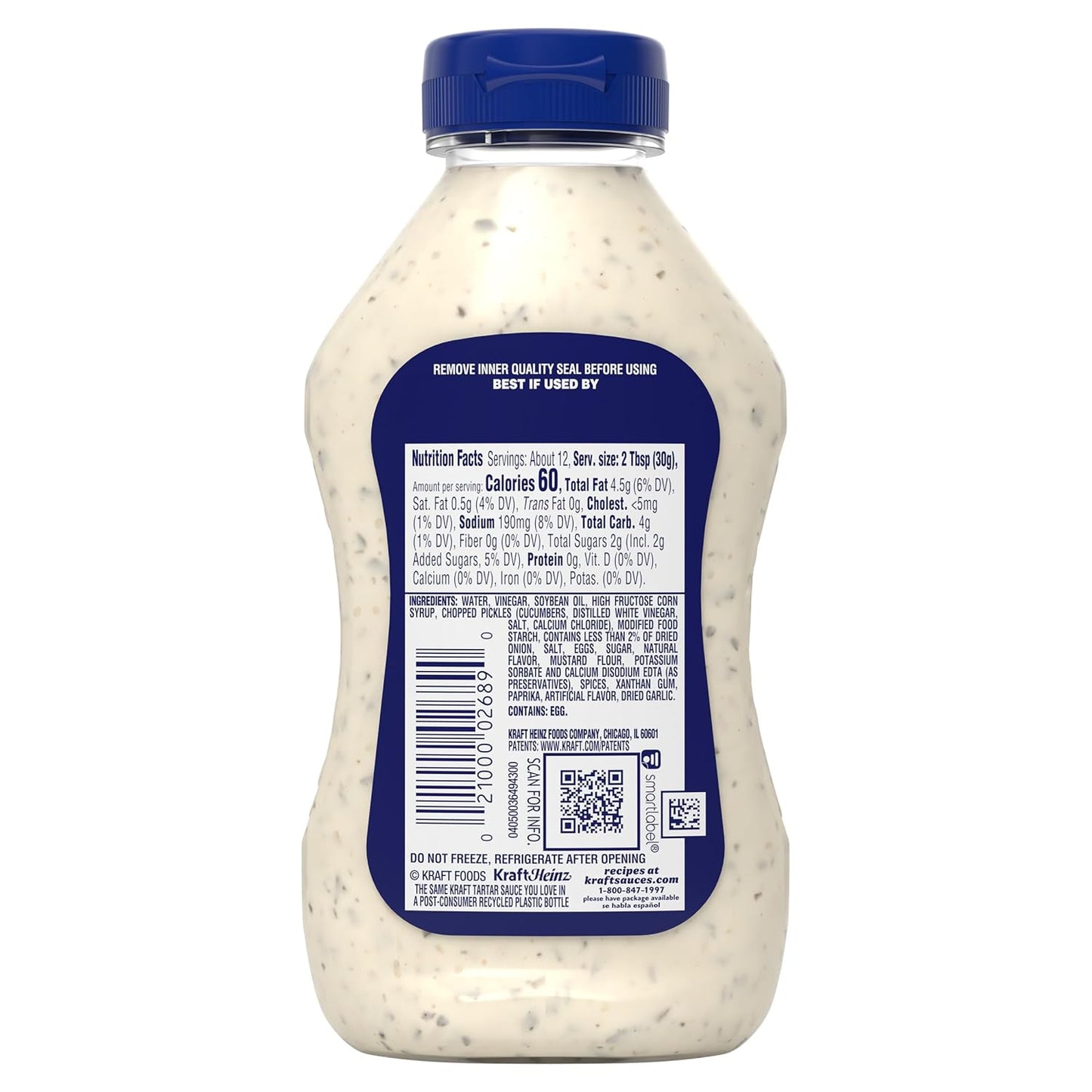 Kraft Tartar Sauce, 12 fl oz Bottle