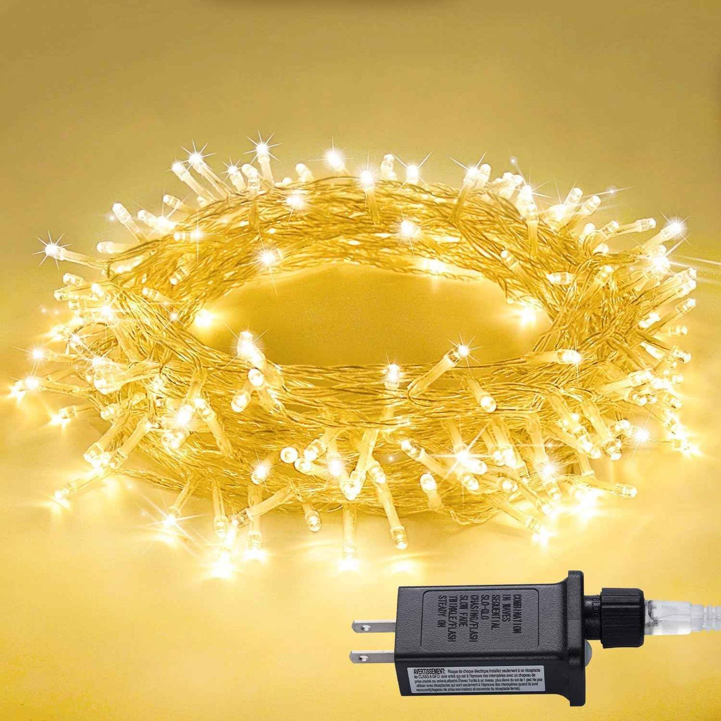 JMEXSUSS 100 LED Warm White Christmas Lights, Indoor String Light Bedroom 8 Modes Christmas Tree Lights Plug in, 33ft Connectable Fairy Twinkle Light Outdoor for Home Garden Xmas Tree Decor