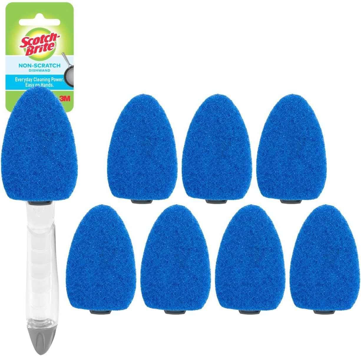 Scotch-Brite Non-Scratch Dishwand, Scrubber for Cleaning Kitchen, Bathroom, and Household, Non-Scratch Dish Scrubber Safe for Non-Stick Cookware, 1 Dishwand