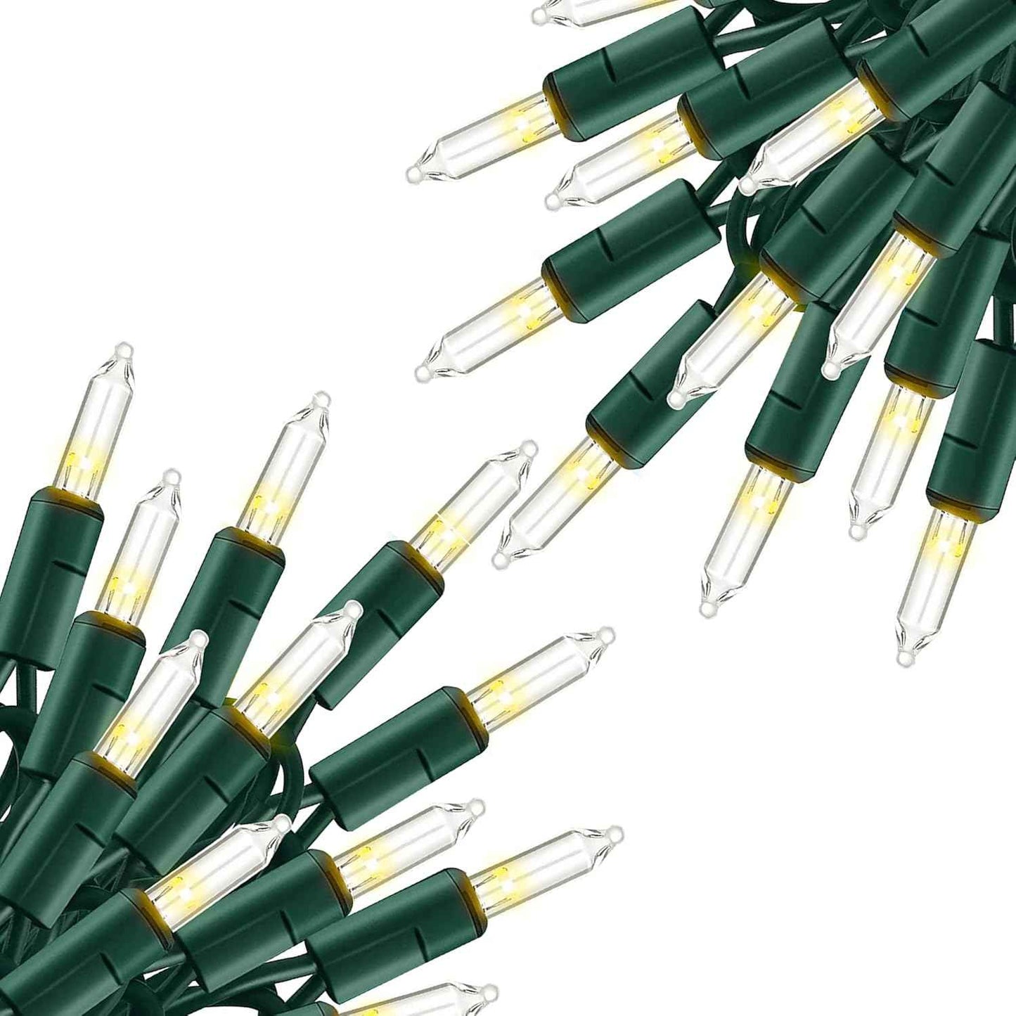 TW SHINE Warm White Christmas Lights Outdoor, 20FT 100 Count Incandescent Christmas Light Indoor, Waterproof Christmas Tree String Lights for Xmas Decorations