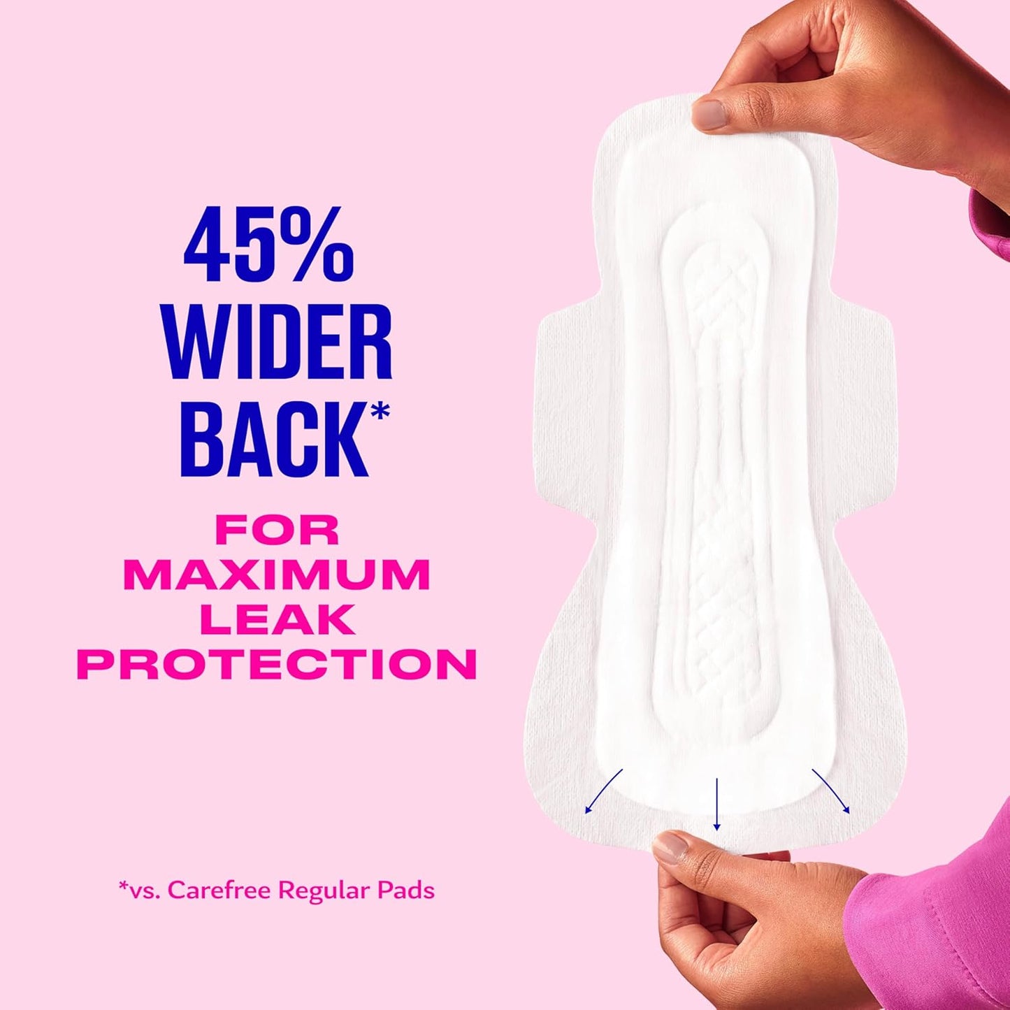 Carefree Maxi Pads for Women, Overnight Pads with Wings, 28ct | Carefree Pads, Feminine Care, Period Pads & Postpartum Pads | 28ct (Pack of 1)