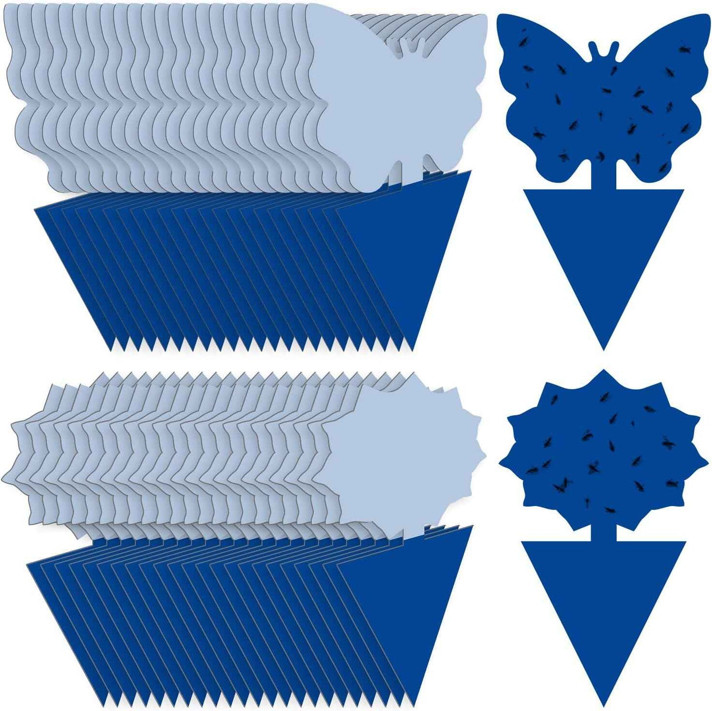 Landisun Fruit Fly Traps 48PCS Fungus Gnat-Traps for Indoor-Outdoor Yellow Fruit-Fly Sticky-Trap Plants Flying Bug Insects Traps