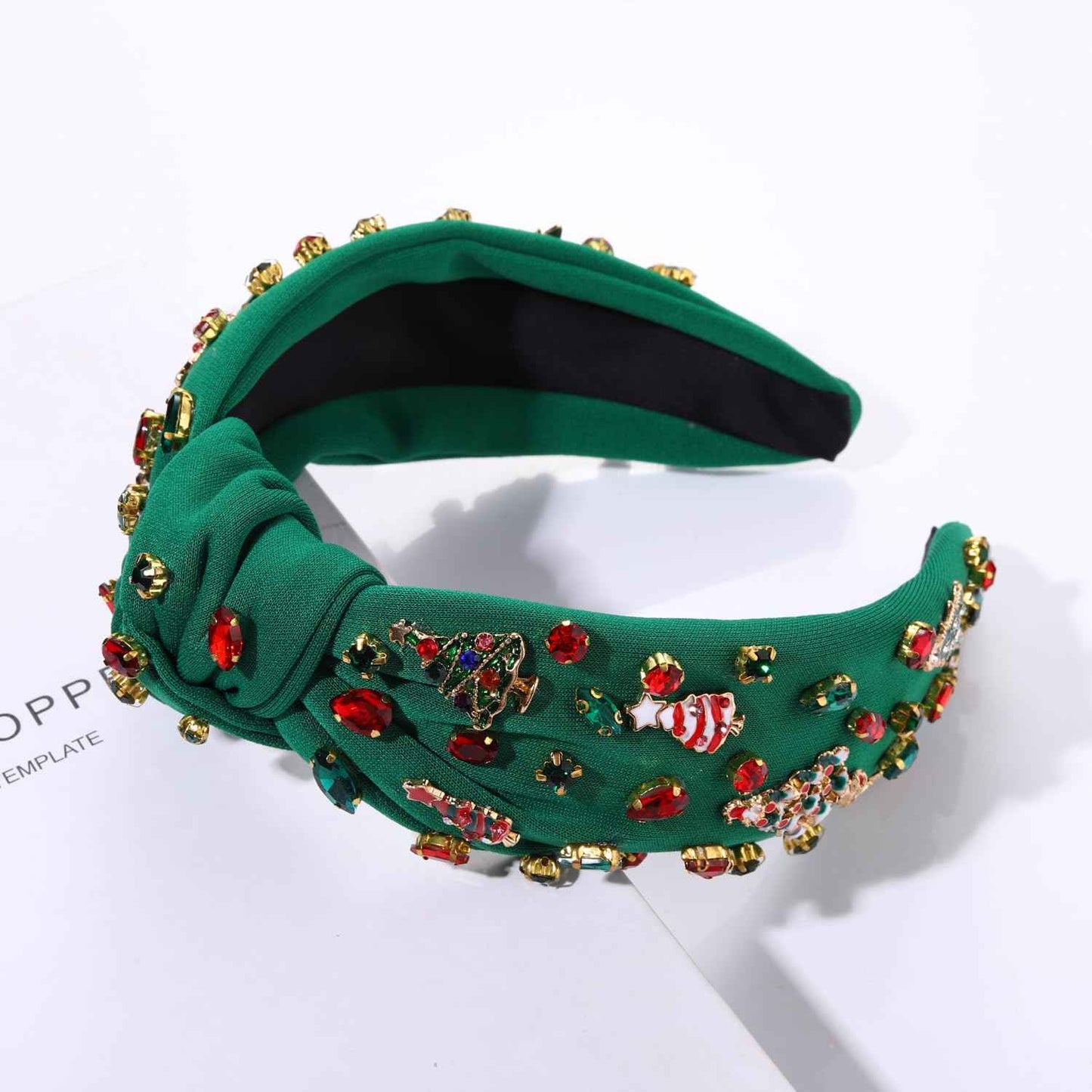 MOLOCH Christmas Headband for Women Christmas Tree Bow Snowflake Knotted Headband Jeweled Crystal Xmas Head Band Xmas Decorations Gifts