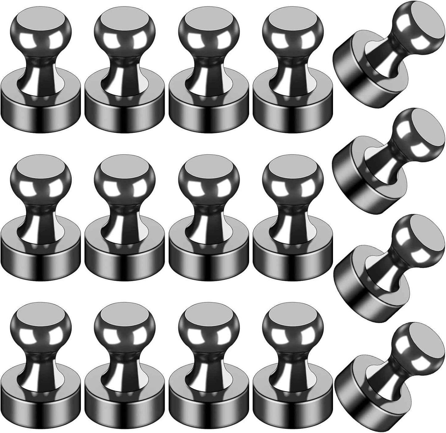 LOVIMAG 12Pcs Black Fridge Magnets, Small and Strong Magnets for Whiteboard, Office, Classroom, Map, Kitchen