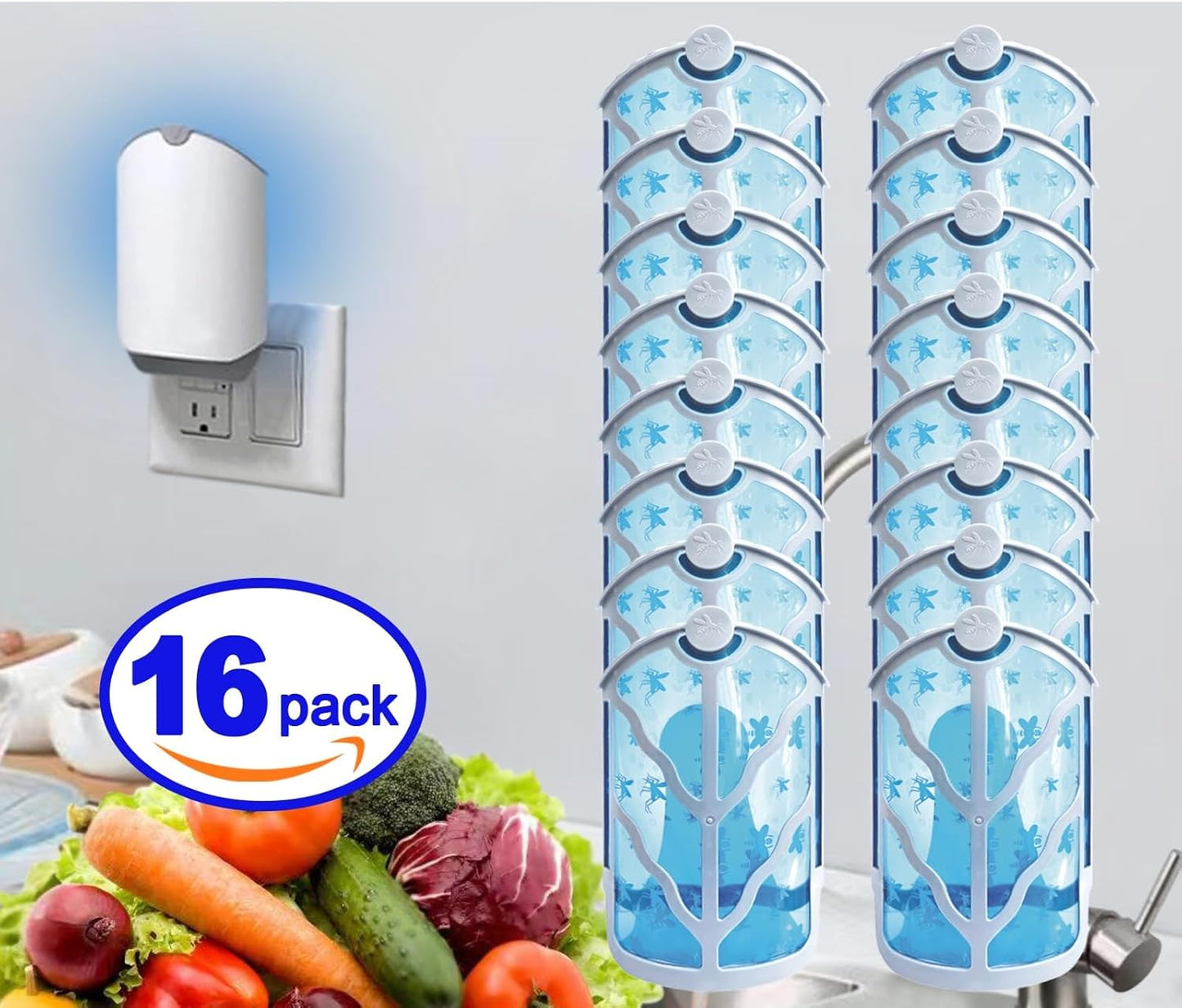 BAIMNOCM 16 Pack Refills Cartridge Compatible with Flying Insect Trap M364 M364A and Max, White