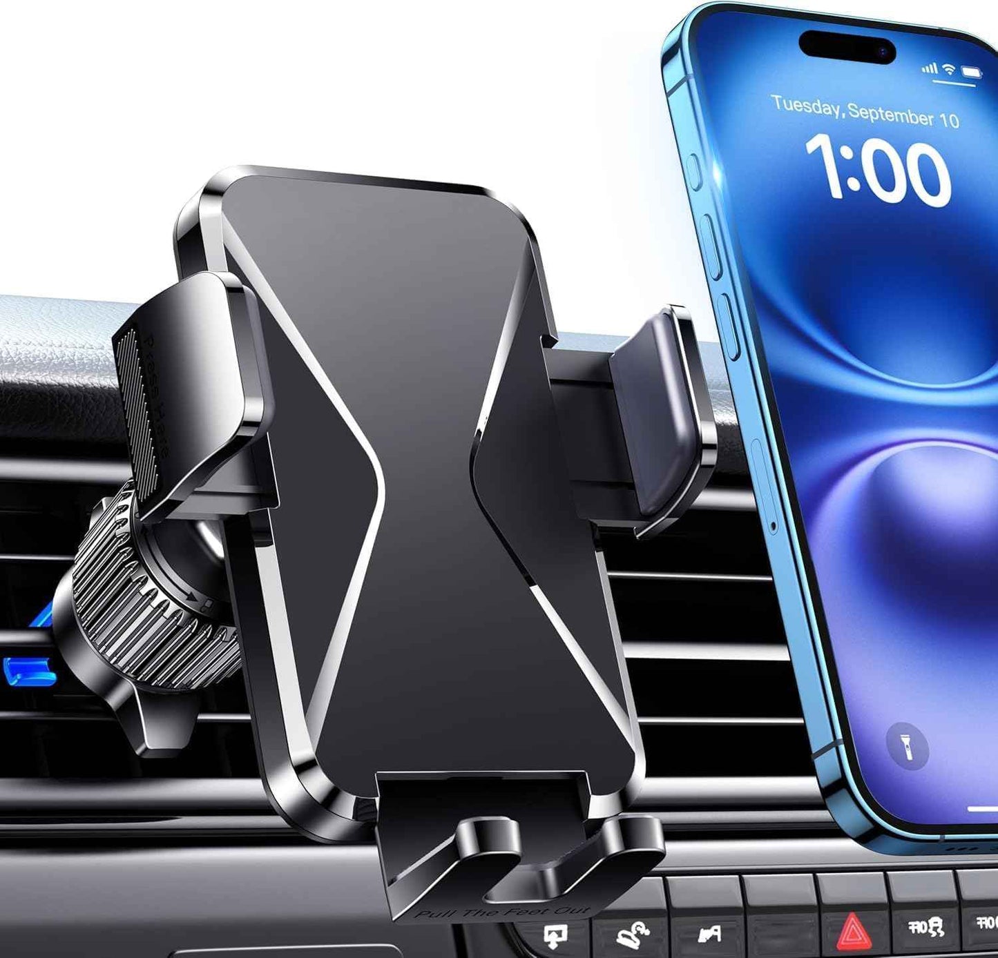 Qifutan Dash Mounted Holders Phone Holders for Your Car Phone Mount for Car Windshield Dashboard Air Vent Universal Hands Free Automobile Cell Phone Holder Fit for iPhone Smartphone