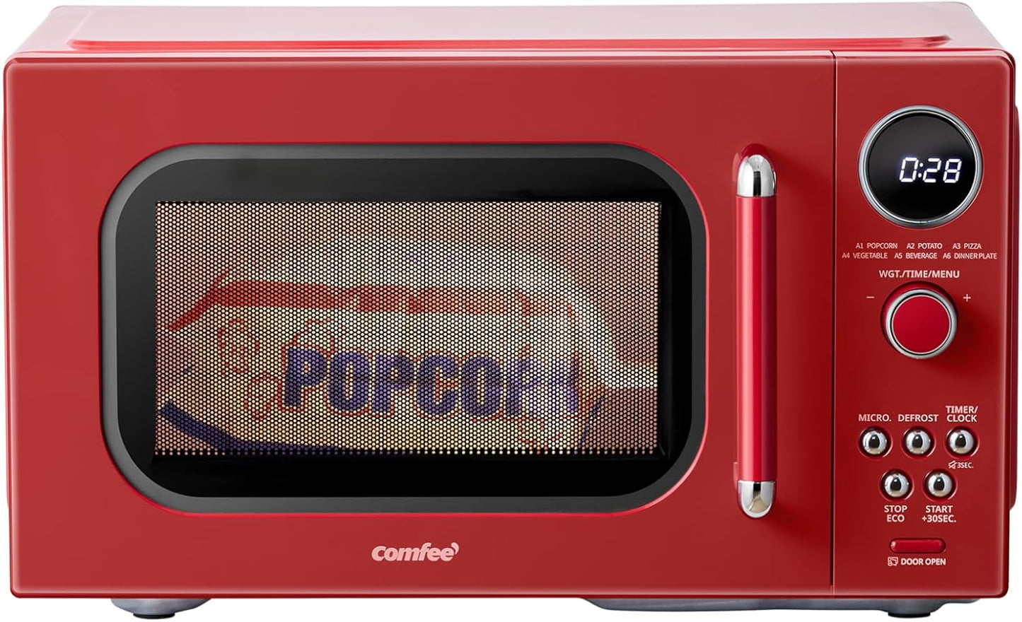 COMFEE' EM720CPL-PM Countertop Microwave Oven with Sound On/Off, ECO Mode and Easy One-Touch Buttons, 0.7 Cu Ft/700W, Pearl White