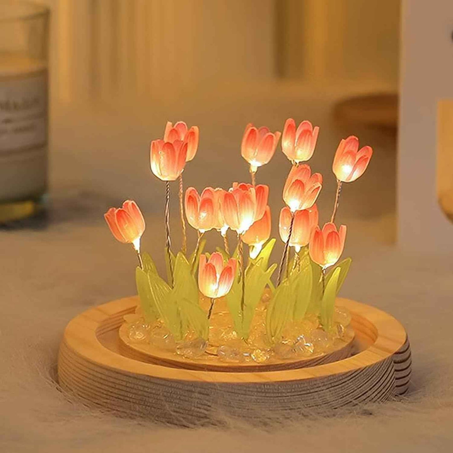 ONXE Valentines Day Gifts for Her Women, Tulips Night Light Cute Flower Lamp in A Glass Dome,Romantic Valentine's Day Home Room Decor, Anniversary Birthday Gift for Girlfriend Mom Sister Grandma Wife