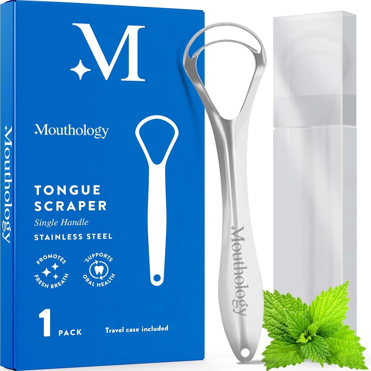 Mouthology Tongue Scraper for Adults (2 Pack), Reduce Bad Breath, Metal Tongue Scraper, Tongue Cleaner, Tongue Scraper, Stainless Steel Tongue Scraper, Tongue Cleaner for Adults, Tongue Scrubber