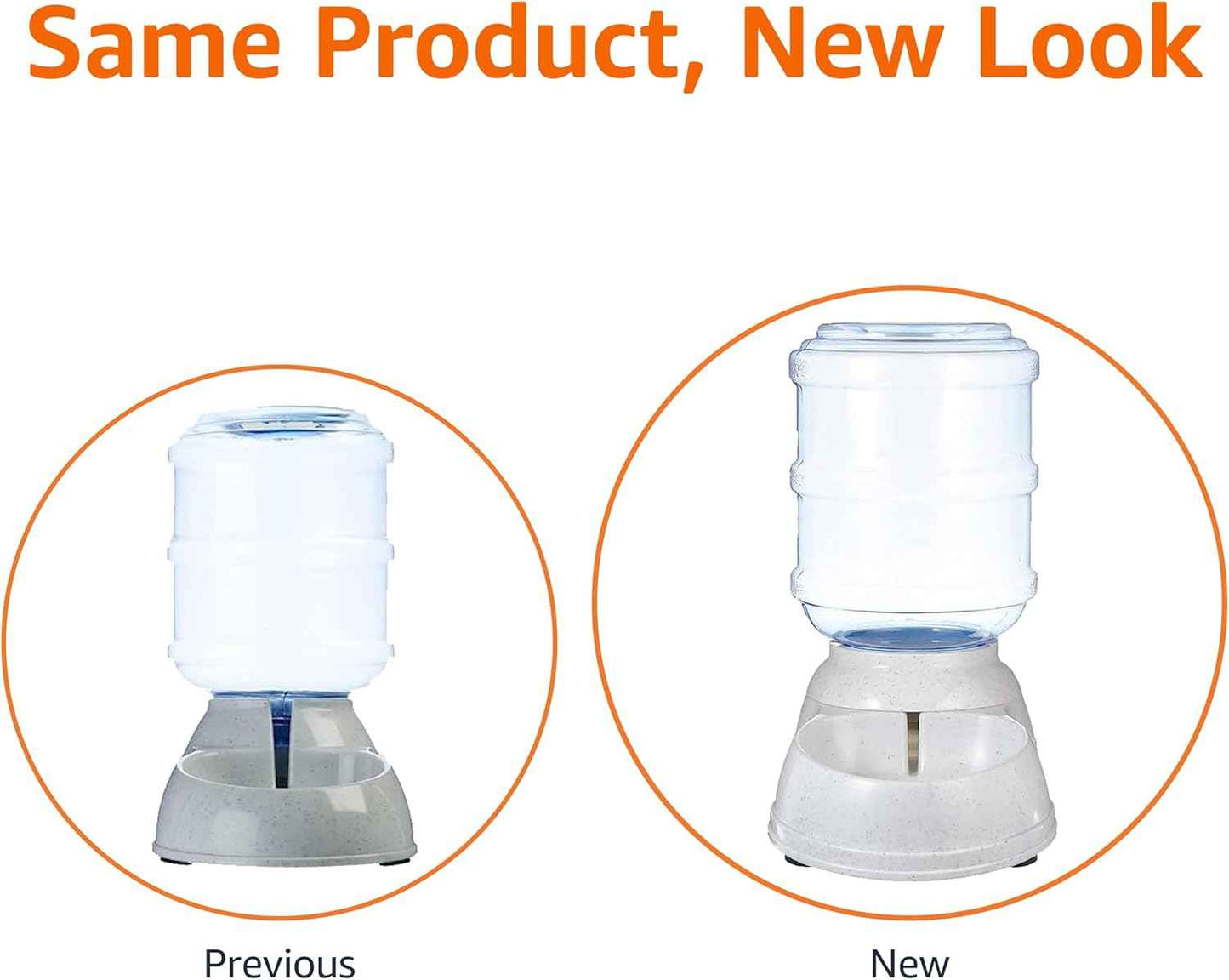 Amazon Basics Gravity Pet Water Dispenser for Cat, Dog, 1 gallon Capacity, Small, Gray