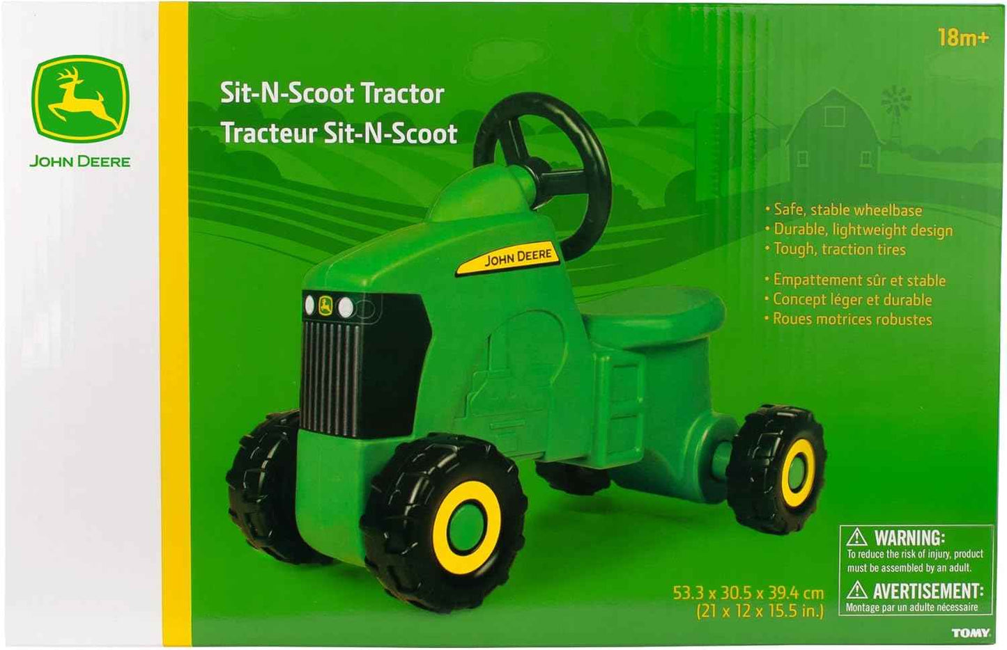 John Deere Ride On Toys Sit 'N Scoot Activity Tractor for Kids Ages 18 Months and Up, Green