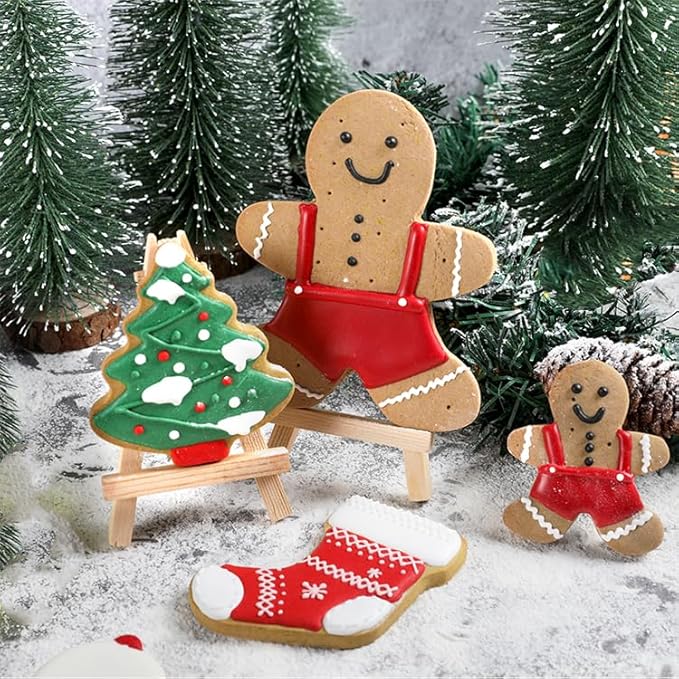 3PCs Gingerbread Man Cookie Cutters, Assorted Size 5.12" 4.13" 3.11" Large Christmas Cookie Cutter Set Molds Holiday Cookies Cutters Shapes,Stainless Steel