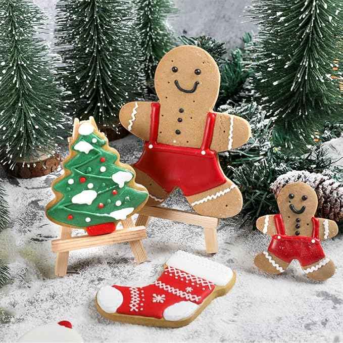 3PCs Gingerbread Man Cookie Cutters, Assorted Size 5.12" 4.13" 3.11" Large Christmas Cookie Cutter Set Molds Holiday Cookies Cutters Shapes,Stainless Steel