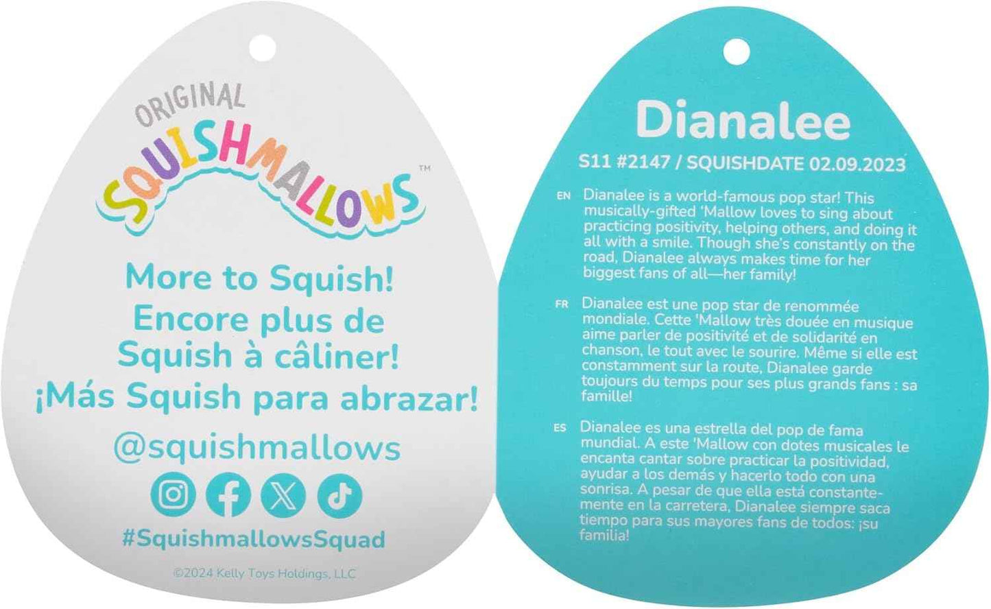 Squishmallows Original 12-Inch Dianalee Pink Chipmunk - Official Jazwares Plush (Medium-Sized)