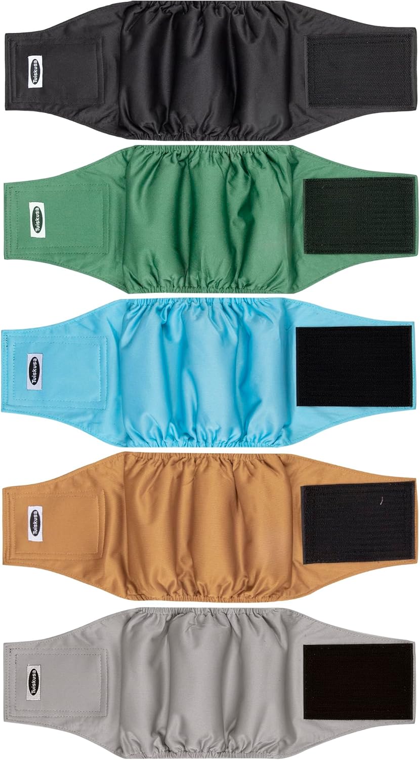Male Dog Diapers, High Absorbing Dog Belly Bands for Male Dogs, Washable Reusable Dog Males Wraps(5 Pack)