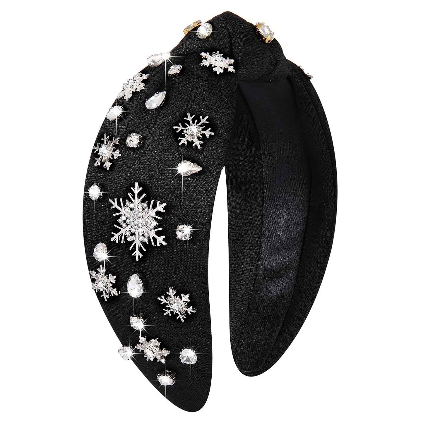 MOLOCH Christmas Headband for Women Christmas Tree Bow Snowflake Knotted Headband Jeweled Crystal Xmas Head Band Xmas Decorations Gifts