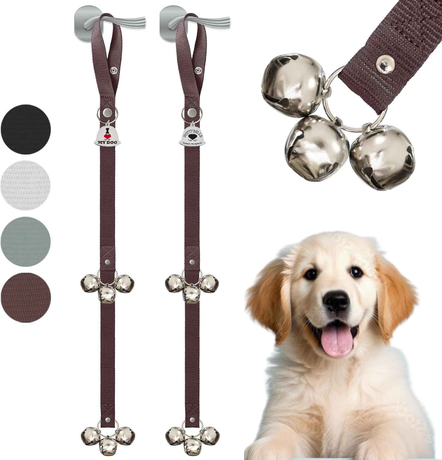 Caldwell's Pet Supply Co. Dog Potty Bells, Dog Door Bell, Bells to Go Outside, Potty Training Bell, Dogs Doorbell, Dogs Potty Doorbell, Ring to Go Pee, All Breed Puppy Training Tool