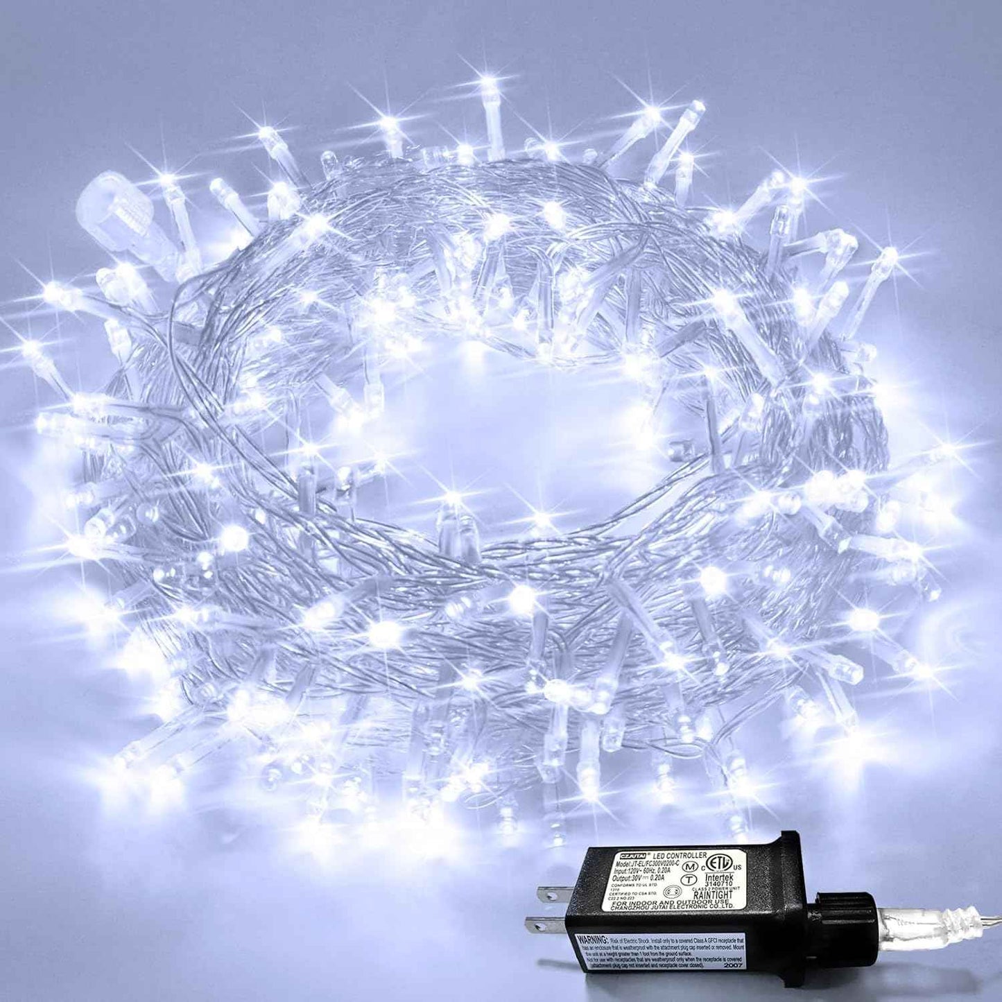 JMEXSUSS 100 LED Warm White Christmas Lights, Indoor String Light Bedroom 8 Modes Christmas Tree Lights Plug in, 33ft Connectable Fairy Twinkle Light Outdoor for Home Garden Xmas Tree Decor
