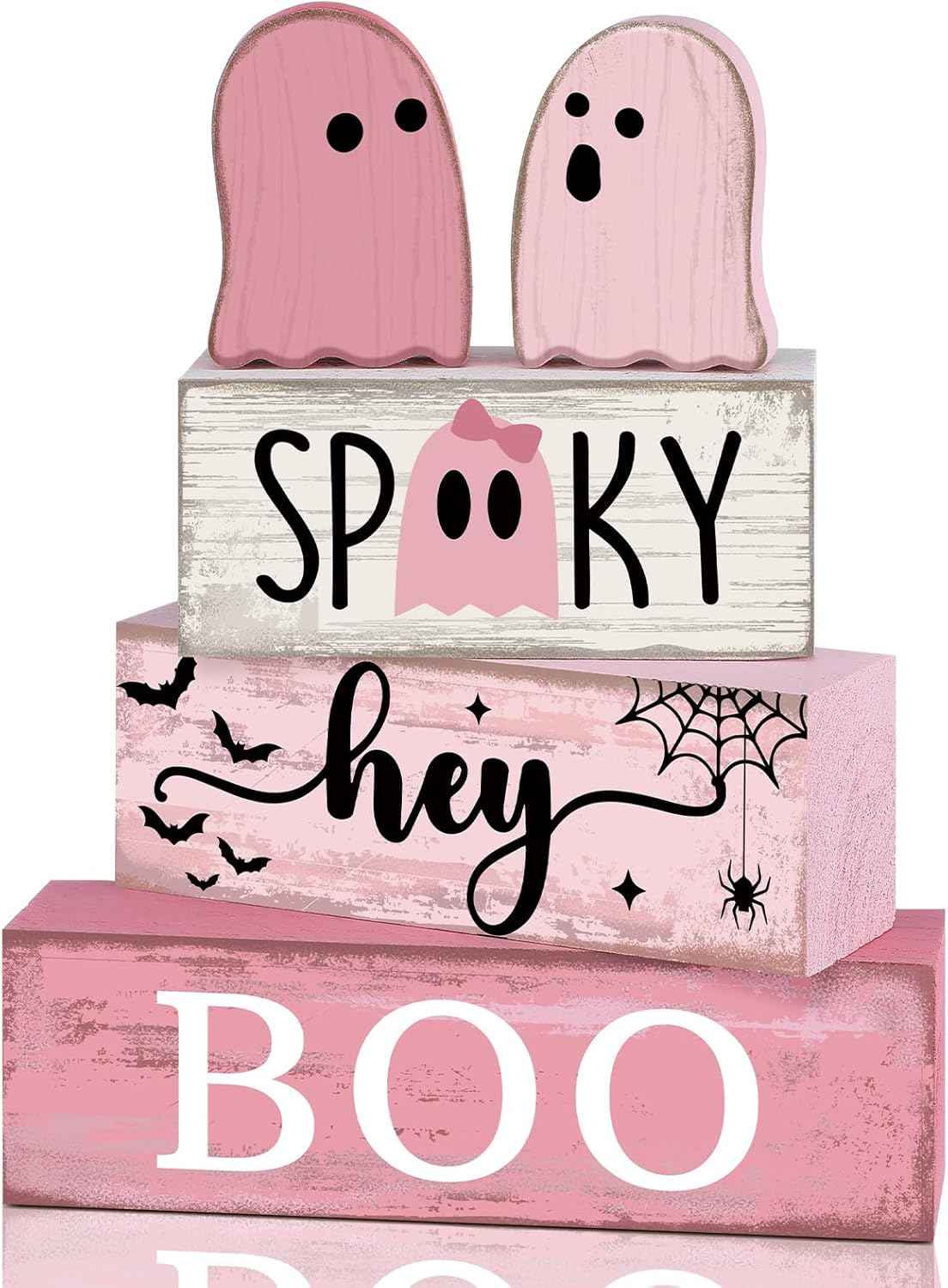 4 Pcs Christmas Table Decoration Wooden Santa Claus Decor Christmas Tiered Tray Decor Decorative Santa Claus Elk Block Sign Gift Farmhouse Xmas Table Centerpiece for Home Kitchen Shelf