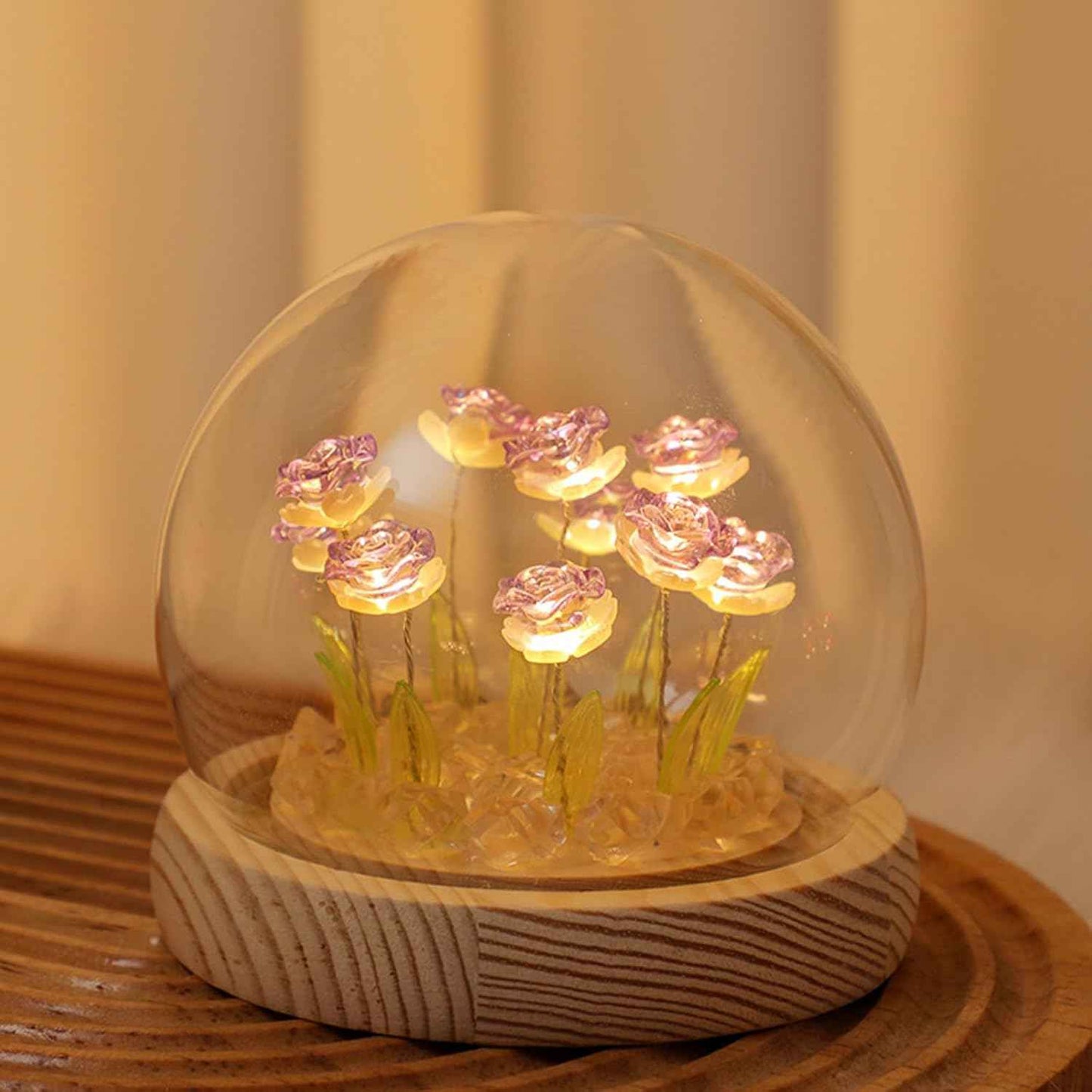 Pretty Rose Lamps Flower Night Light Cute Bedroom Decor Gifts for Women - Battery Powered (not Included)