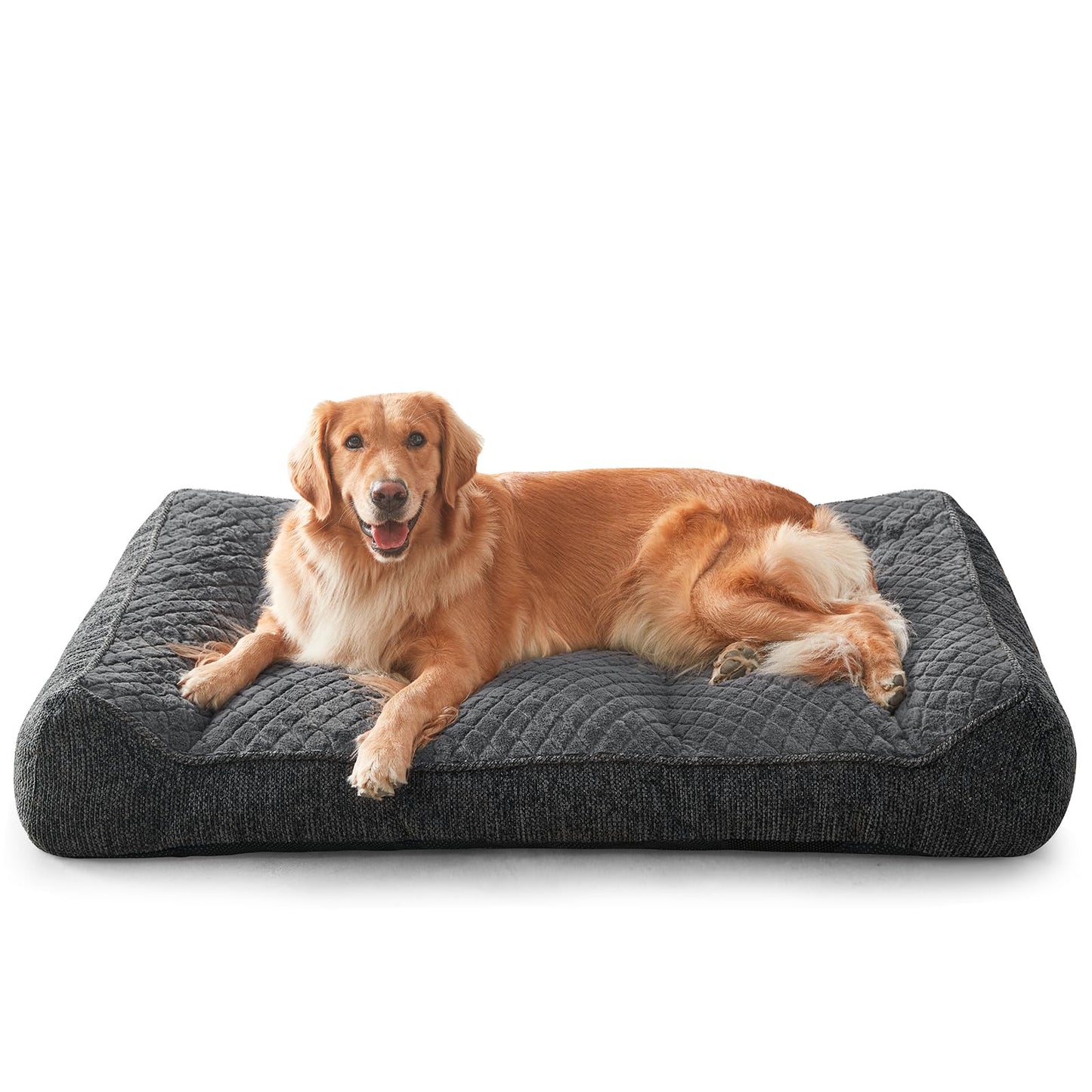 JOEJOY XL Orthopedic Dog Beds Large Sized Dog, Extra Thick Supportive Big Dogs Couch Bed with Sides, Ultra Soft Pet Bed Sofa for Large Dogs, Grey, 42''x30''