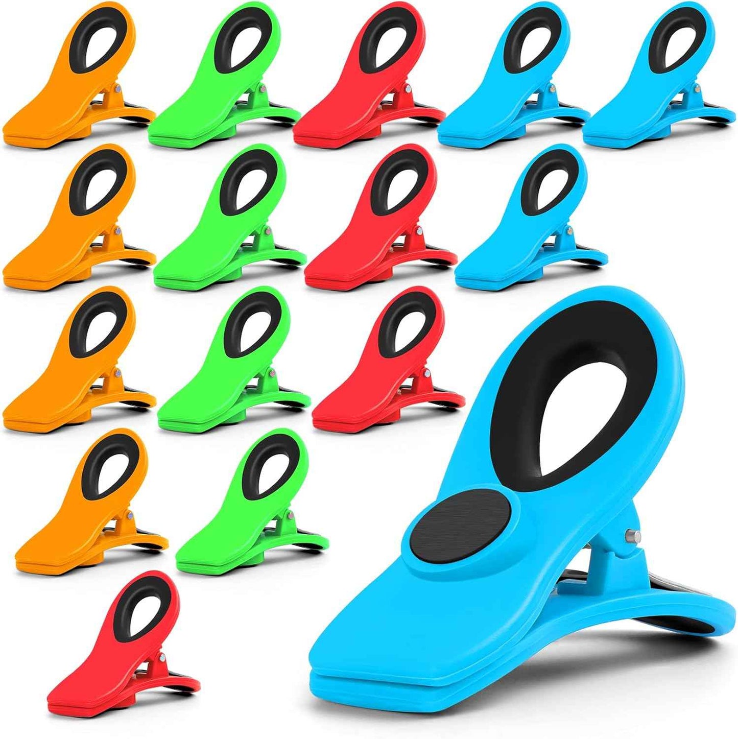 12 Pack Chip Clips Bag Clips, Magnetic Bag Clip for Food Storage Heavy Duty, Plastic Food Clip for Chips, Snack, Kitchen, Refrigerator, Garden, Sewing, Fabric, Clothes Pins