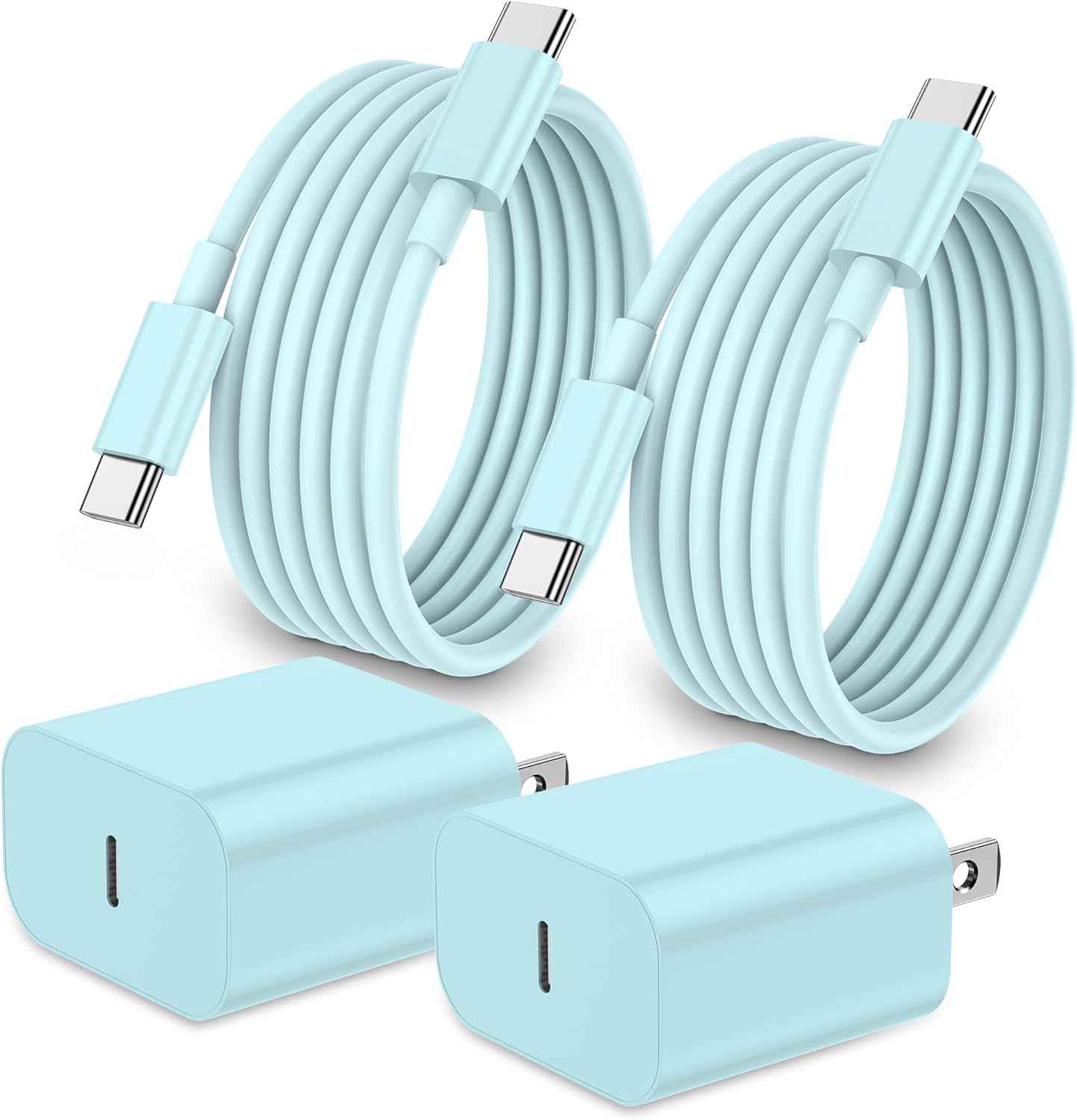 iPhone 17 16 15 Charger Fast Charging,2Pack 20W Apple iPad USB C Wall Chrager Block with 6FT USB C to C Cable for iPhone 17/Pro/Pro Max/17 Air/ 16/16 Pro/16 Pro Max/15/Plus/Pro/Pro Max (White)