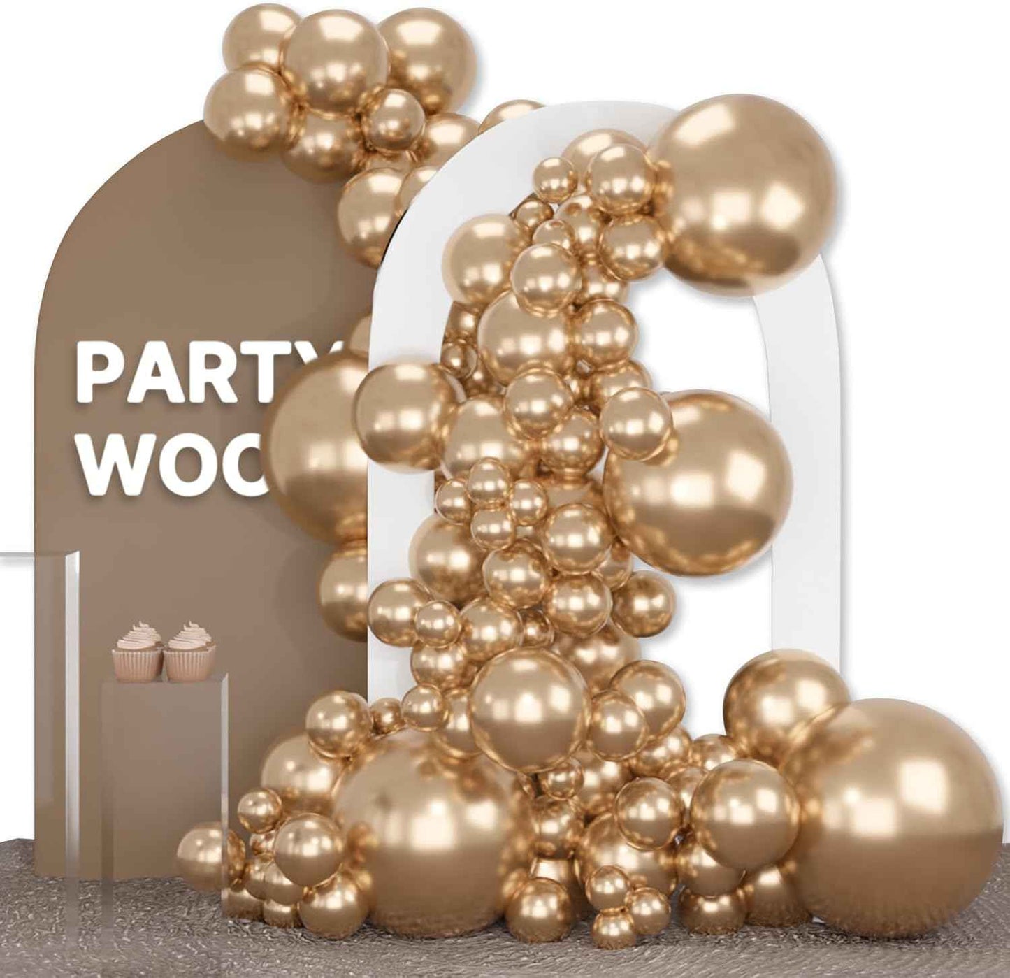 PartyWoo Gold Balloons 140pcs Different Sizes of 18 12 10 5 Inch Gold Balloon Arch Kit Garland for Birthday Wedding Anniversary Baby Shower Graduation Retirement Casino Party Decorations Gold-G101