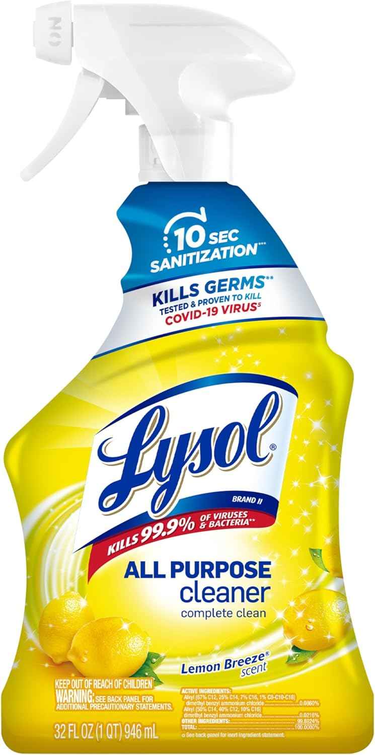 Lysol All Purpose Cleaner Spray, Multi-Purpose Disinfecting Spray, Kitchen & Bathroom Cleaner, Coconut & Sea Minerals Scent, 32 Fl Oz