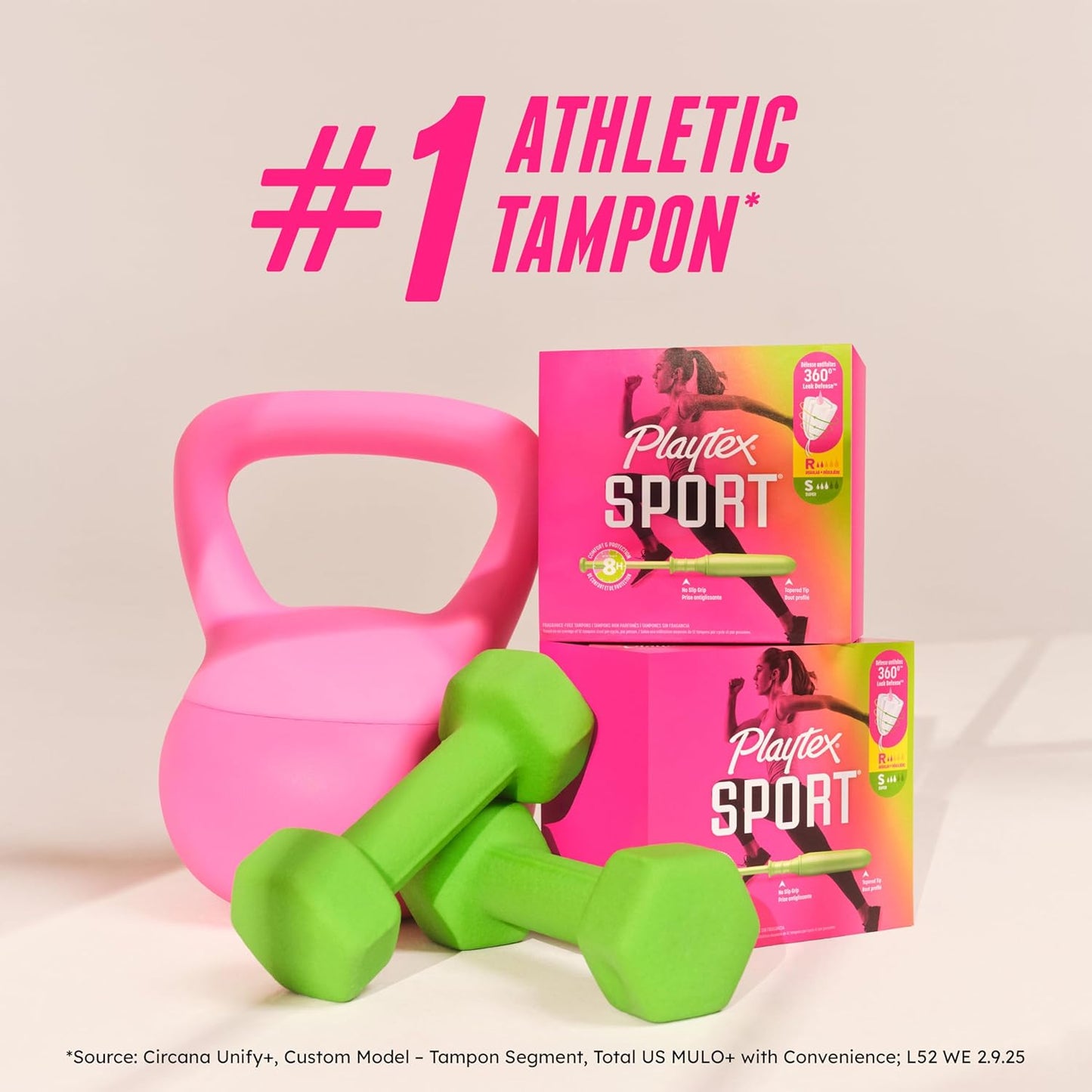 Playtex Sport Tampons Multipack (24ct Regular/24ct Super), Fragrance-Free - 48ct | Tampons Regular and Super, Playtex Tampon Multipack, Feminine Care with 360 Leak Defense