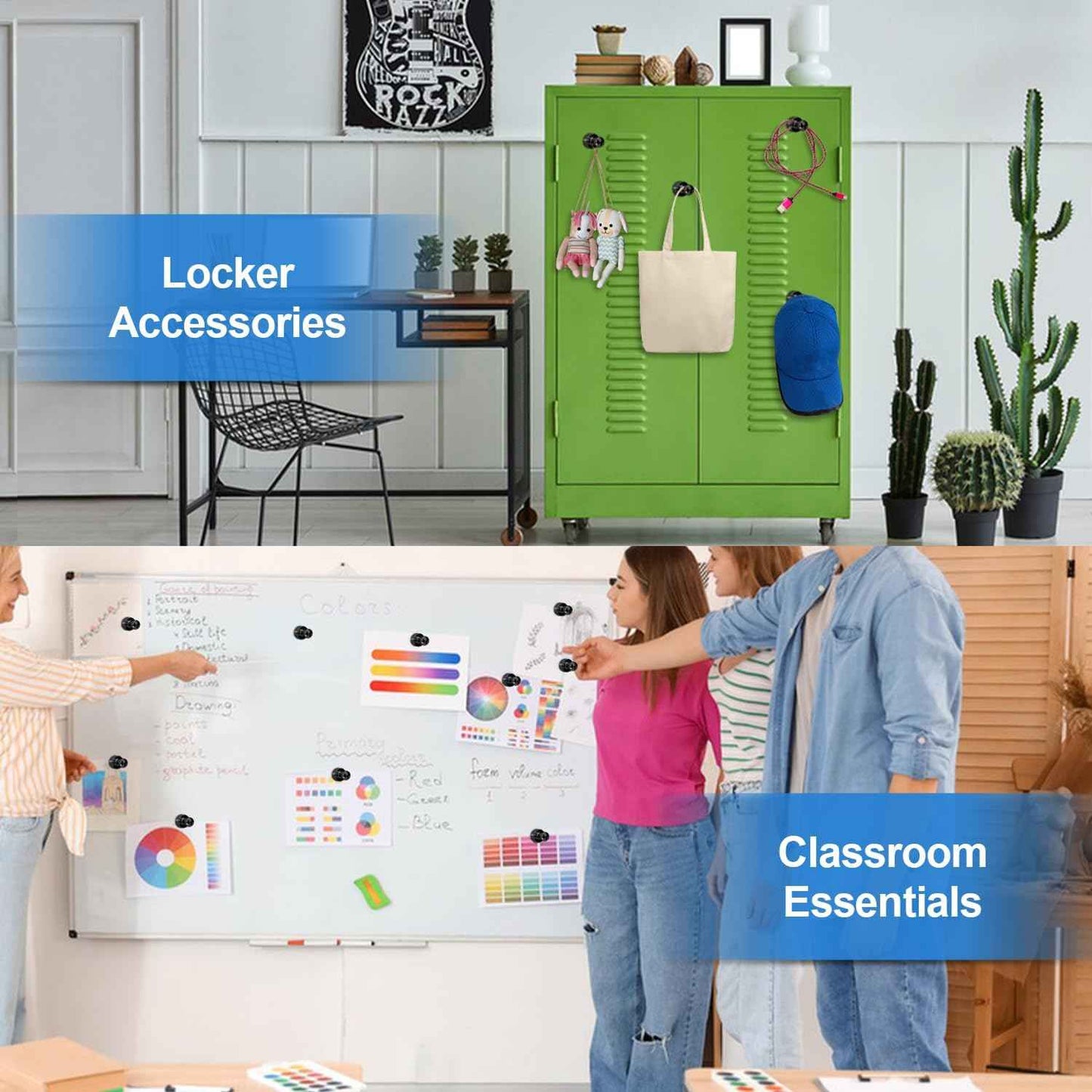 LOVIMAG 12Pcs Black Fridge Magnets, Small and Strong Magnets for Whiteboard, Office, Classroom, Map, Kitchen