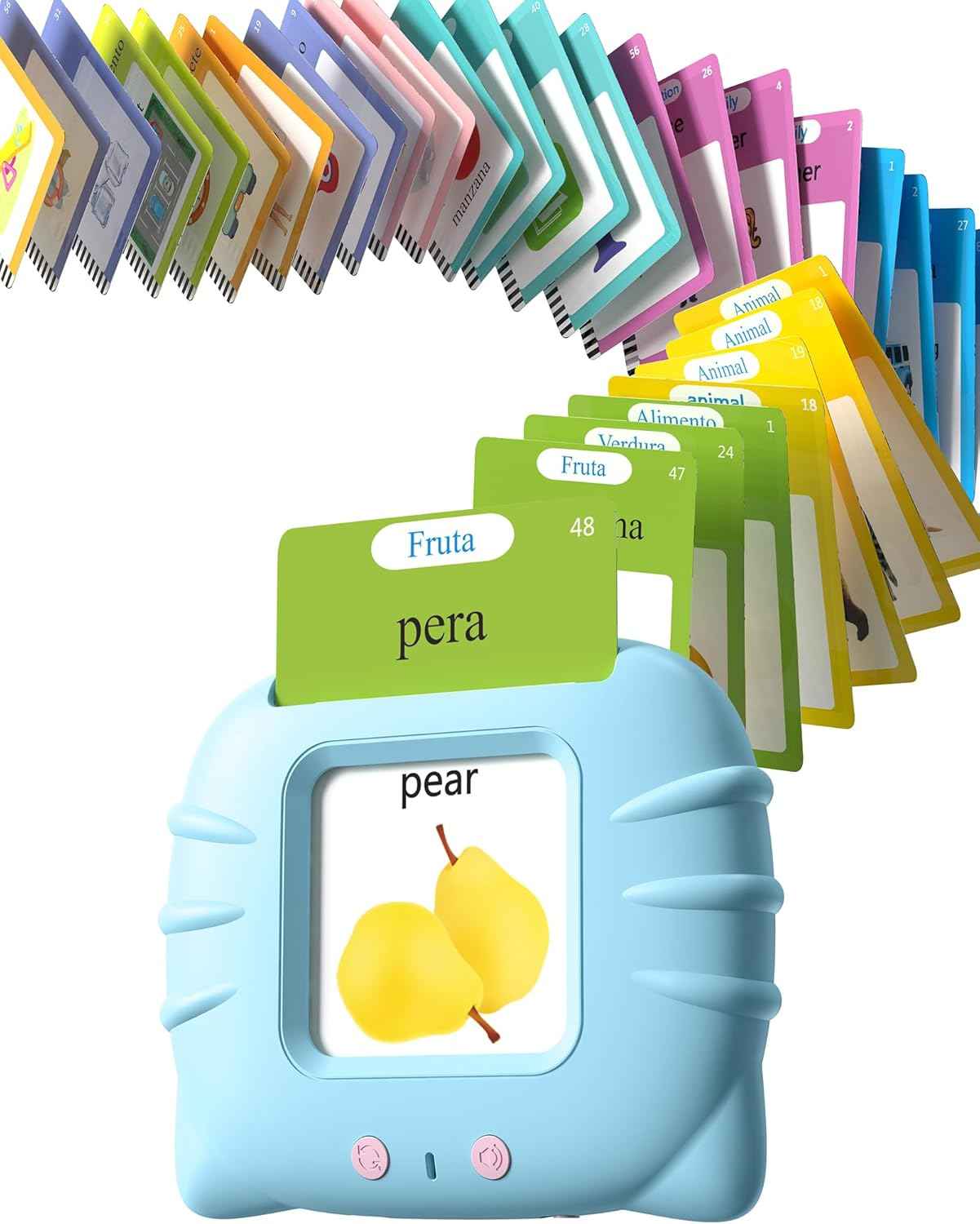 Talking Flash Cards for Toddlers 1 2 3 4 Year Olds, Montessori Language Learning with 224 Words, Pocket Speech Therapy and Autism Playthings, Children's Sensory Educational Device