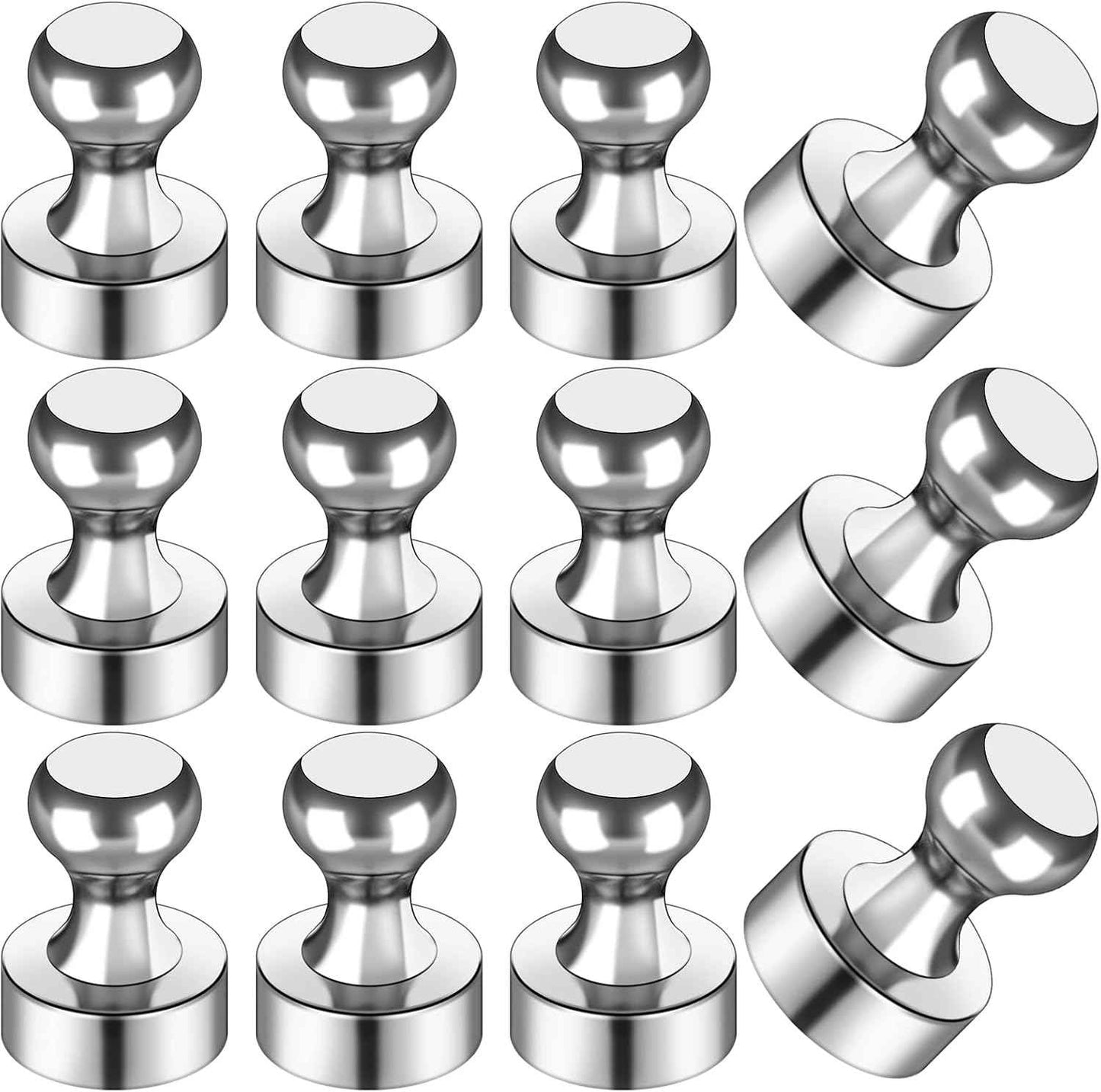 LOVIMAG 12Pcs Black Fridge Magnets, Small and Strong Magnets for Whiteboard, Office, Classroom, Map, Kitchen