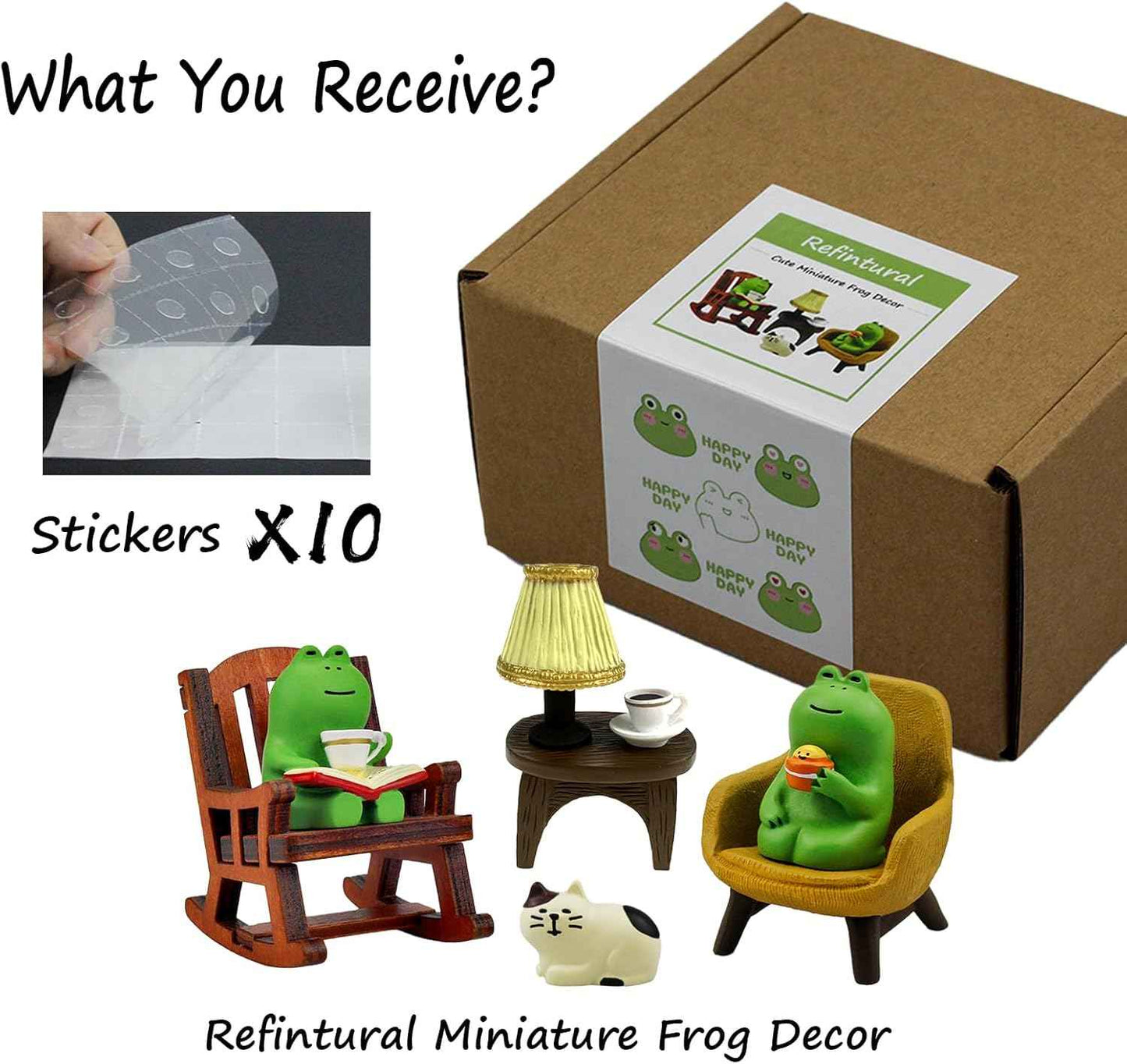 Miniature Frog Figurines Statue, Adorable Frog Collectibles for Desk and Bedroom Decor, Perfect Indoor Home Decorations and Gifts