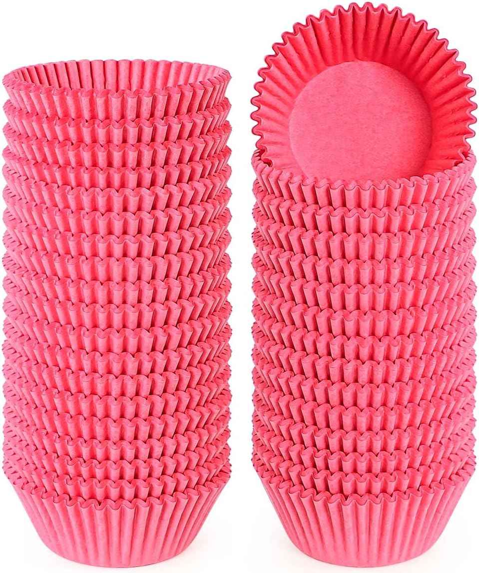 Caperci Standard Natural Cupcake Liners 500 Count, No Smell, Grease-Proof Paper Muffin Liners, Food-grade Baking Cups for Cupcakes, Muffins, Nuts