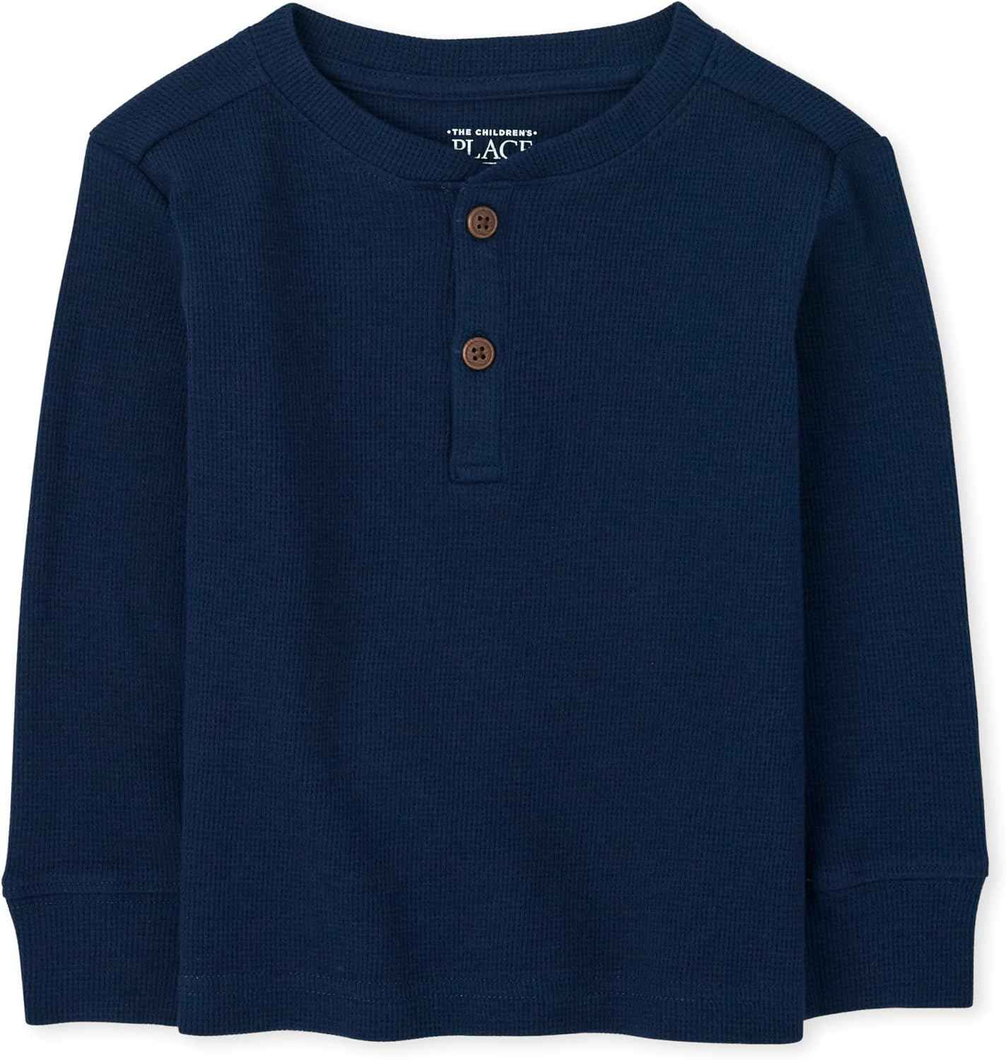 The Children's Place Baby Toddler Boys Long Sleeve Thermal Henley Top