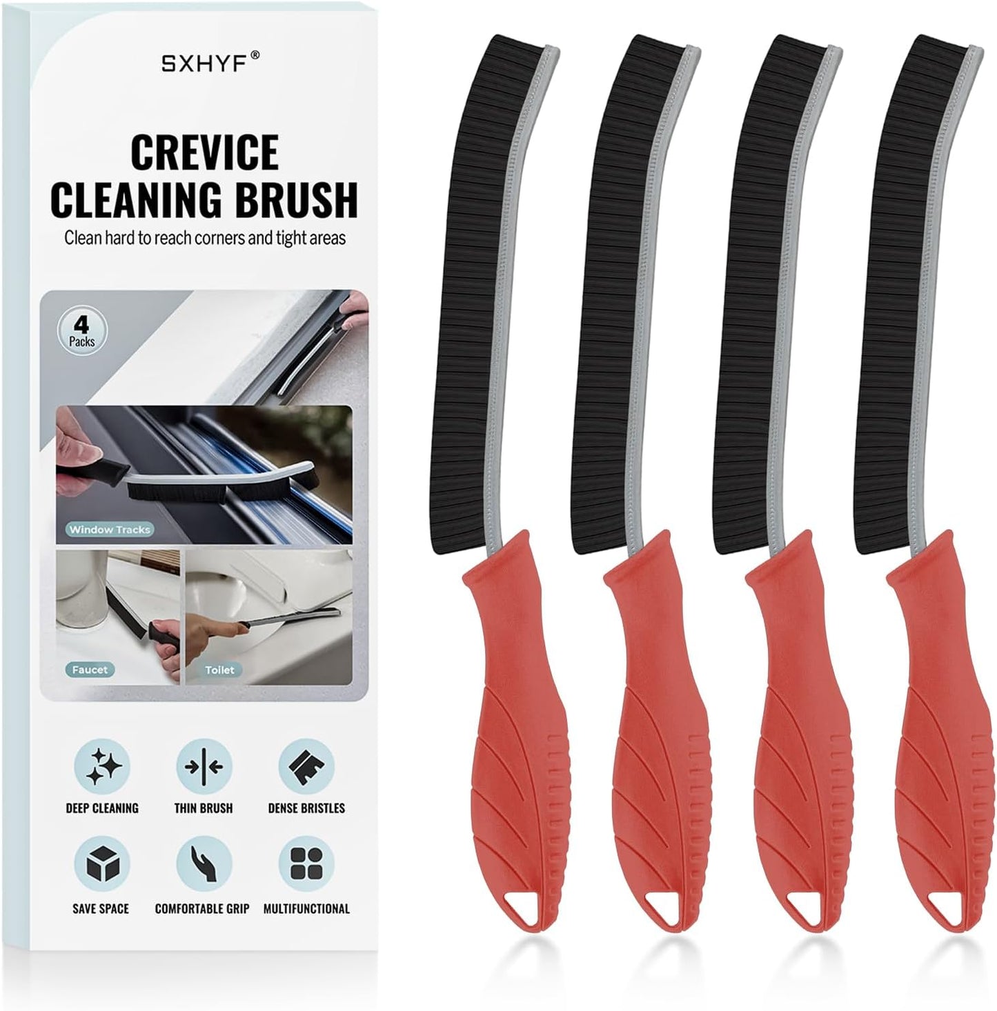SXhyf Crevice Cleaning Brush – Hard Bristle Grout Scrub Brush for Bathroom, Kitchen & Household Cleaning