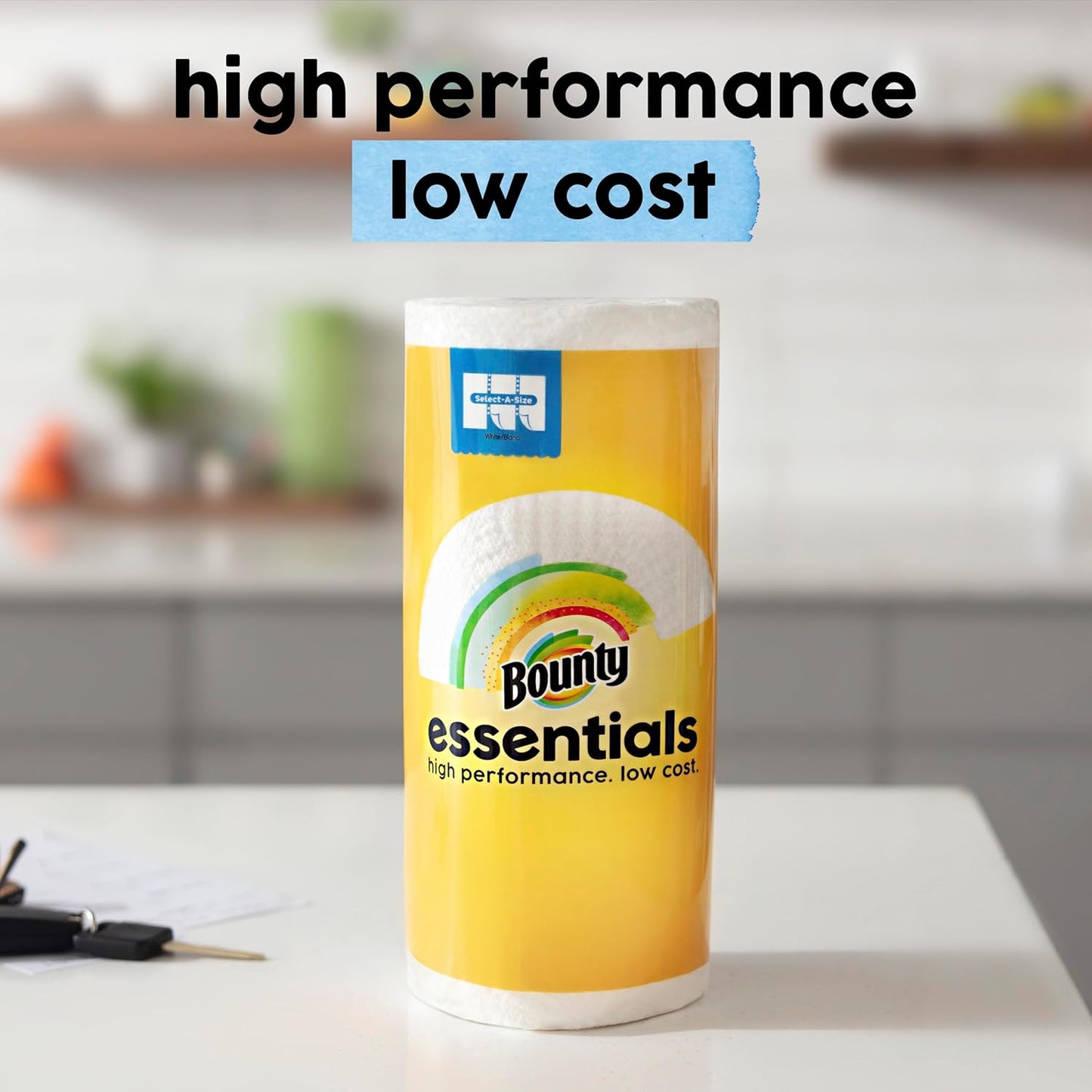Bounty Essentials Select-A-Size Paper Towels, White, 2 Triple Rolls = 6 Regular Rolls - Rayz Mart