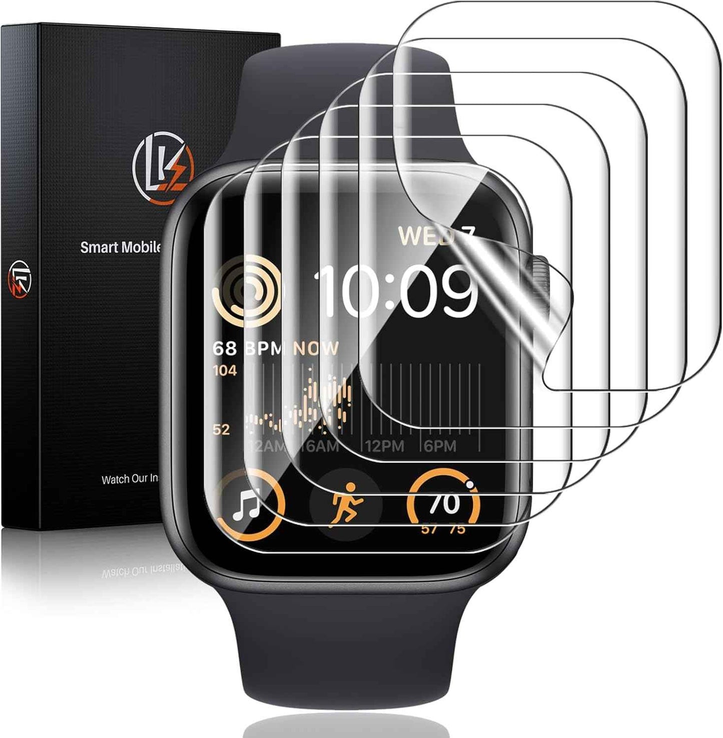 LK 6 Pack for Apple Watch Series 11/ Series 10 Screen Protector 42mm - Anti-Scratch, Self-Healing Soft TPU Screen Protector for Apple Watch 42mm, Bubble Free, HD Transparent, Touch Sensitive