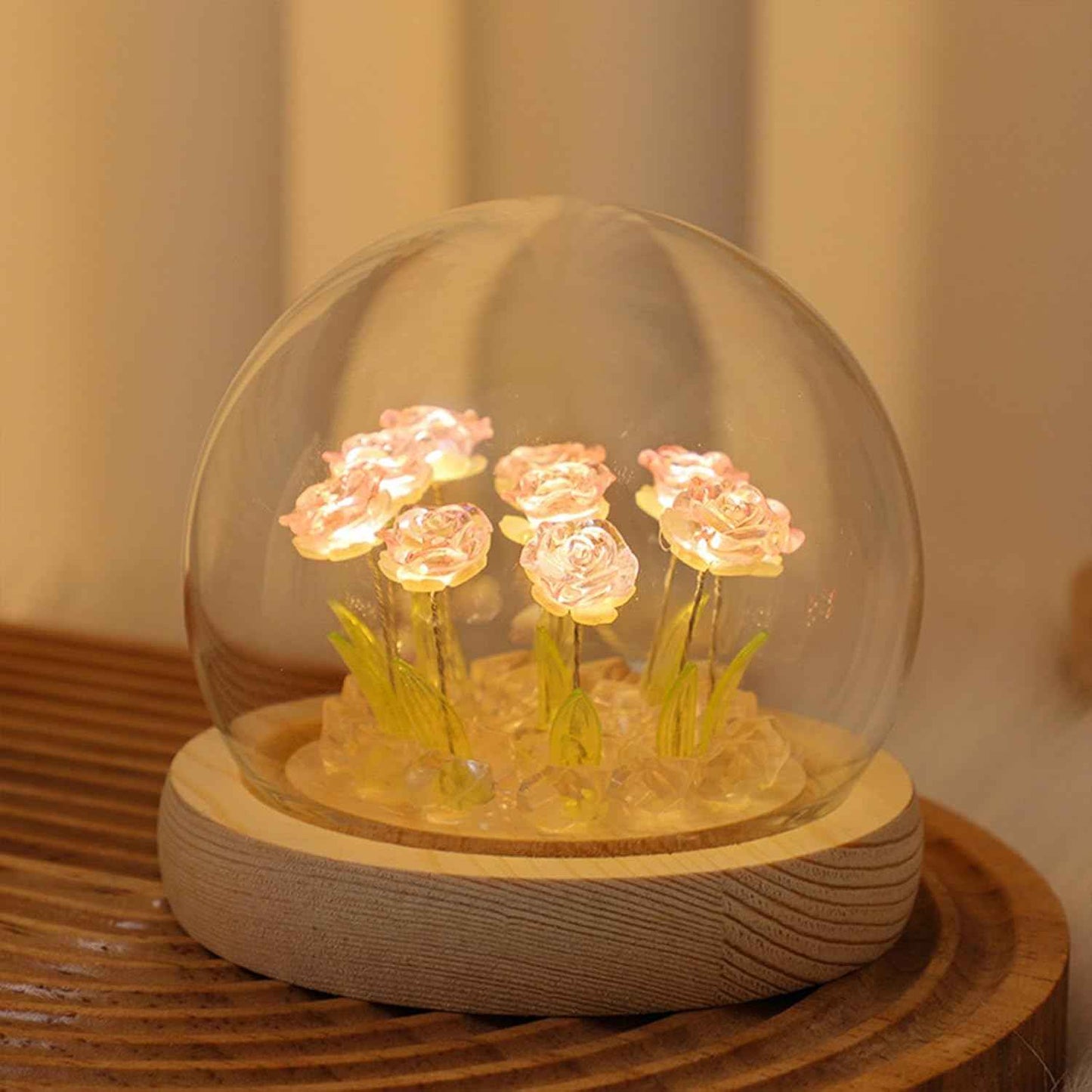 Pretty Rose Lamps Flower Night Light Cute Bedroom Decor Gifts for Women - Battery Powered (not Included)