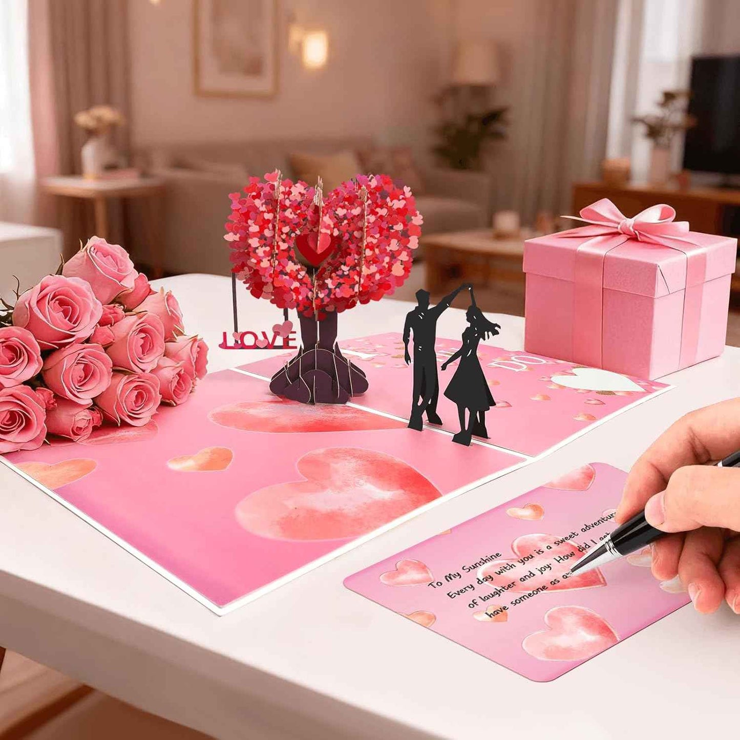 3D Pop Up Anniversary Card, I Still Do Love Tree Hearts Couple Wedding Card for Her, Wife, Husband, Him, Girlfriend, Romantic Love Letter Gift for Wedding, Anniversary, Valentines, Birthday