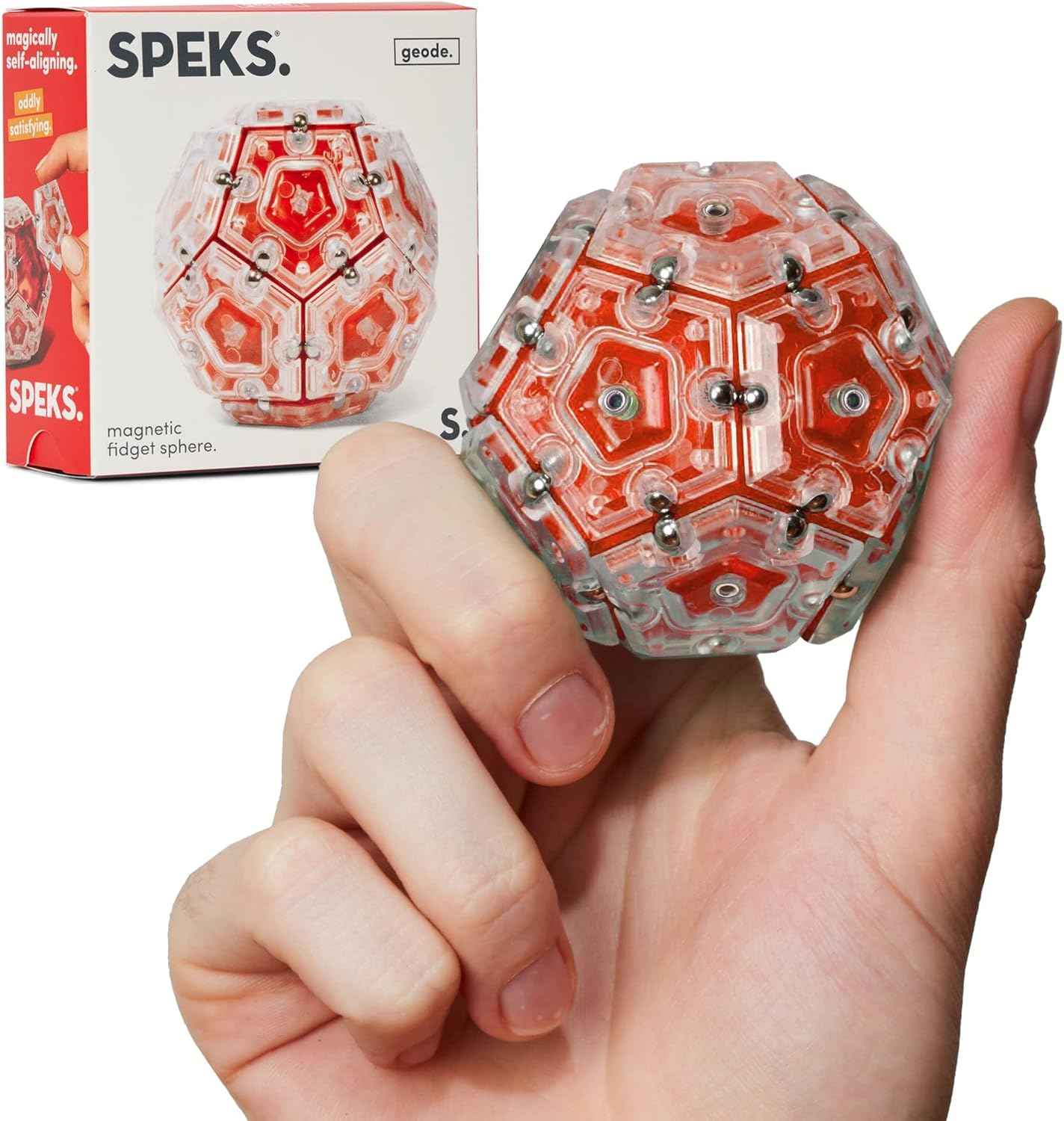 Speks Geode Magnetic Fidget Toy | Sensory Desk Toy for Adults & Teens 14+ | Stress Relief Gift | Sphere, Cool