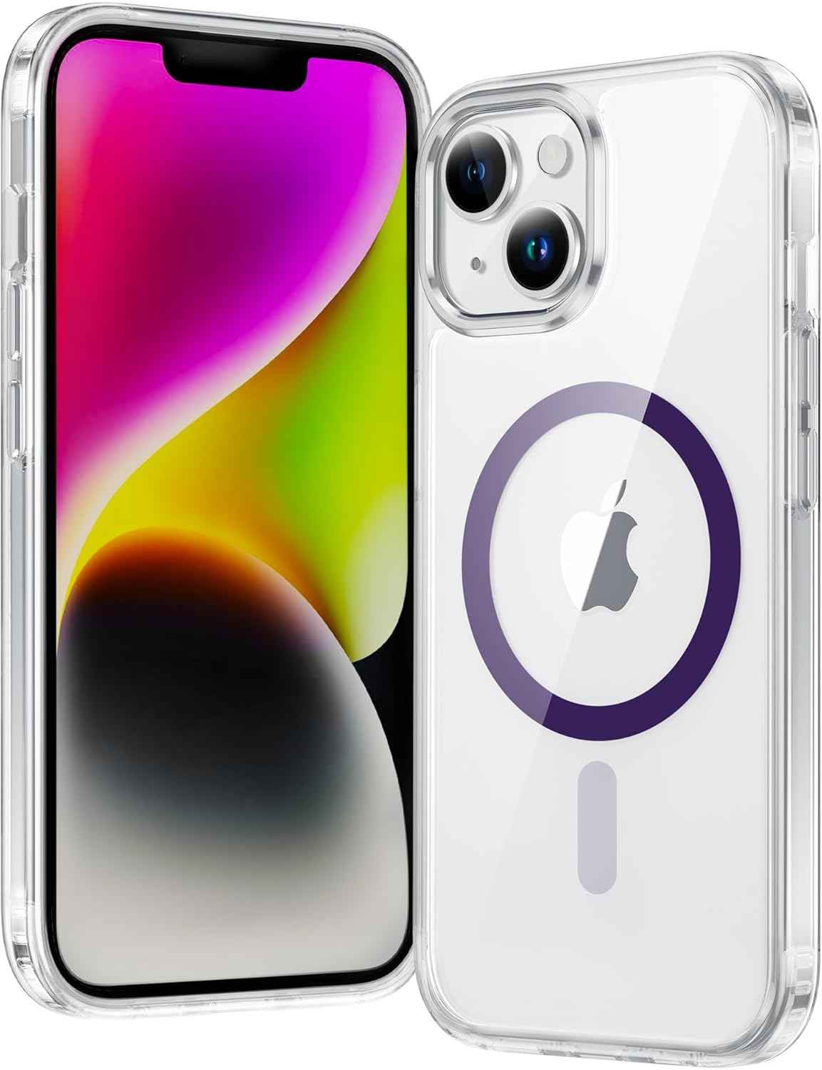 FNTCASE for iPhone 17 Pro Case, Compatible with Magsafe, Clear Transparent Magnetic Shockproof Protective Rugged Phone Cover with Screen Protector - 6.3 inch (A-Clear)