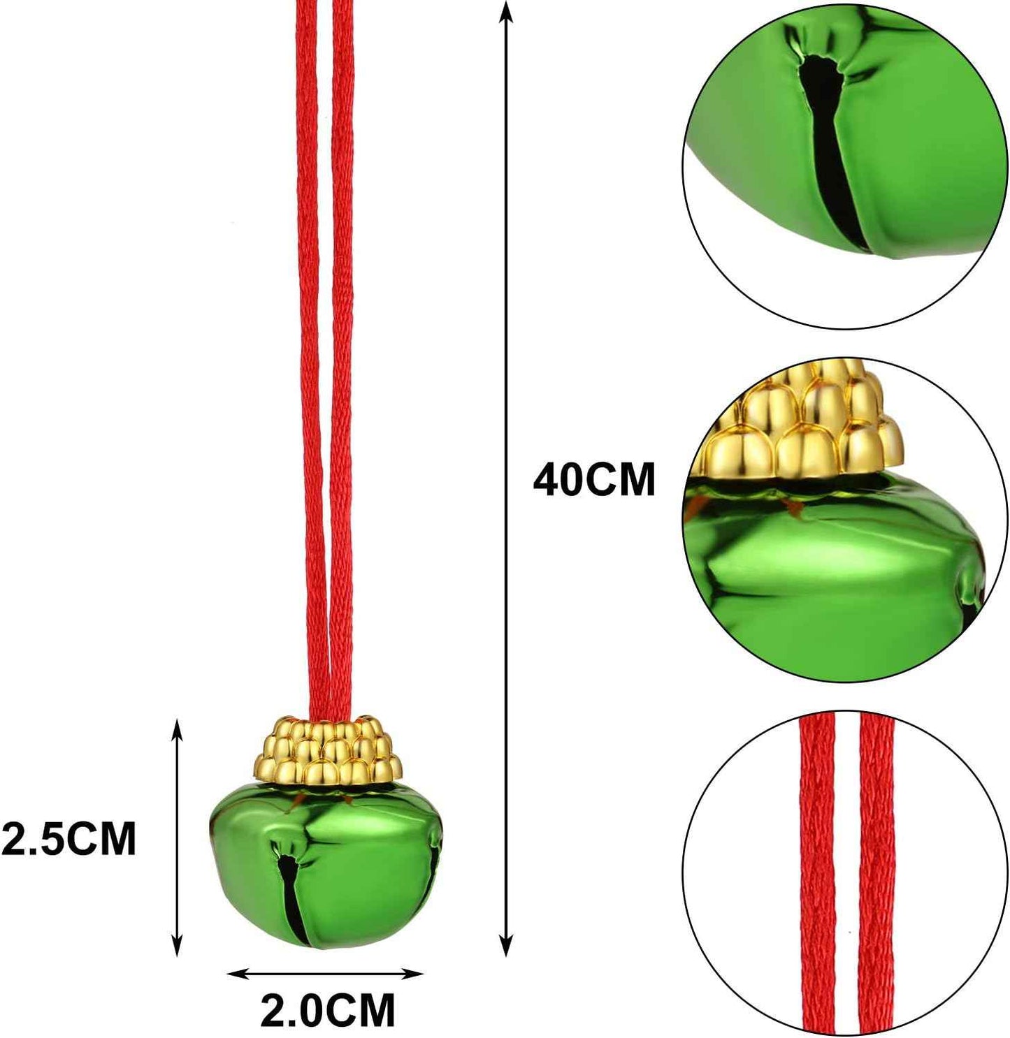 Gejoy 60 Pieces Christmas Bell Necklaces xmas Bell Decorations for Holiday Supplies