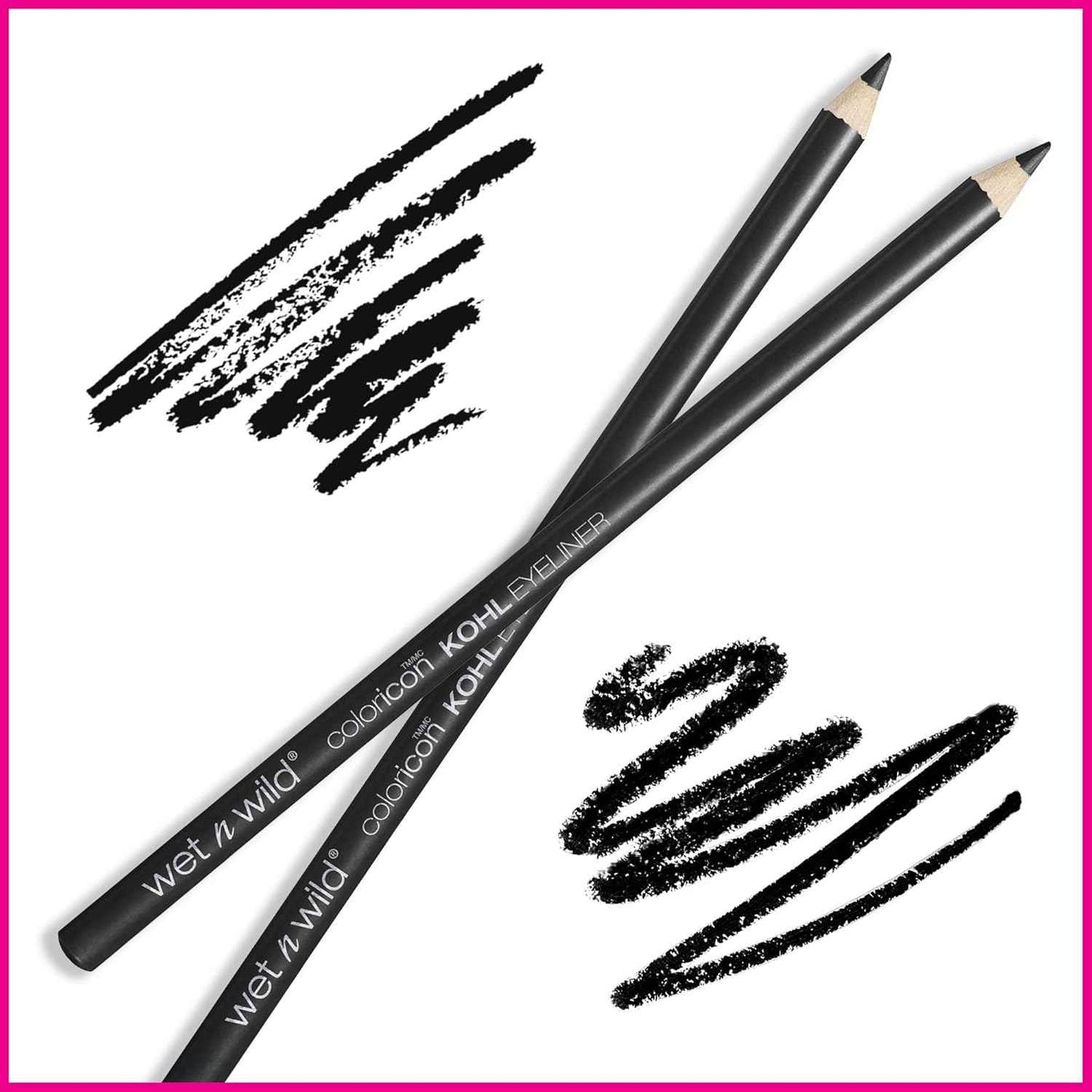 wet n wild Color Icon Kohl Eyeliner Pencil - Rich Hyper-Pigmented Color, Smooth Creamy Application, Long-Wearing Matte Finish Versatility, Cruelty-Free - Baby's Got Black